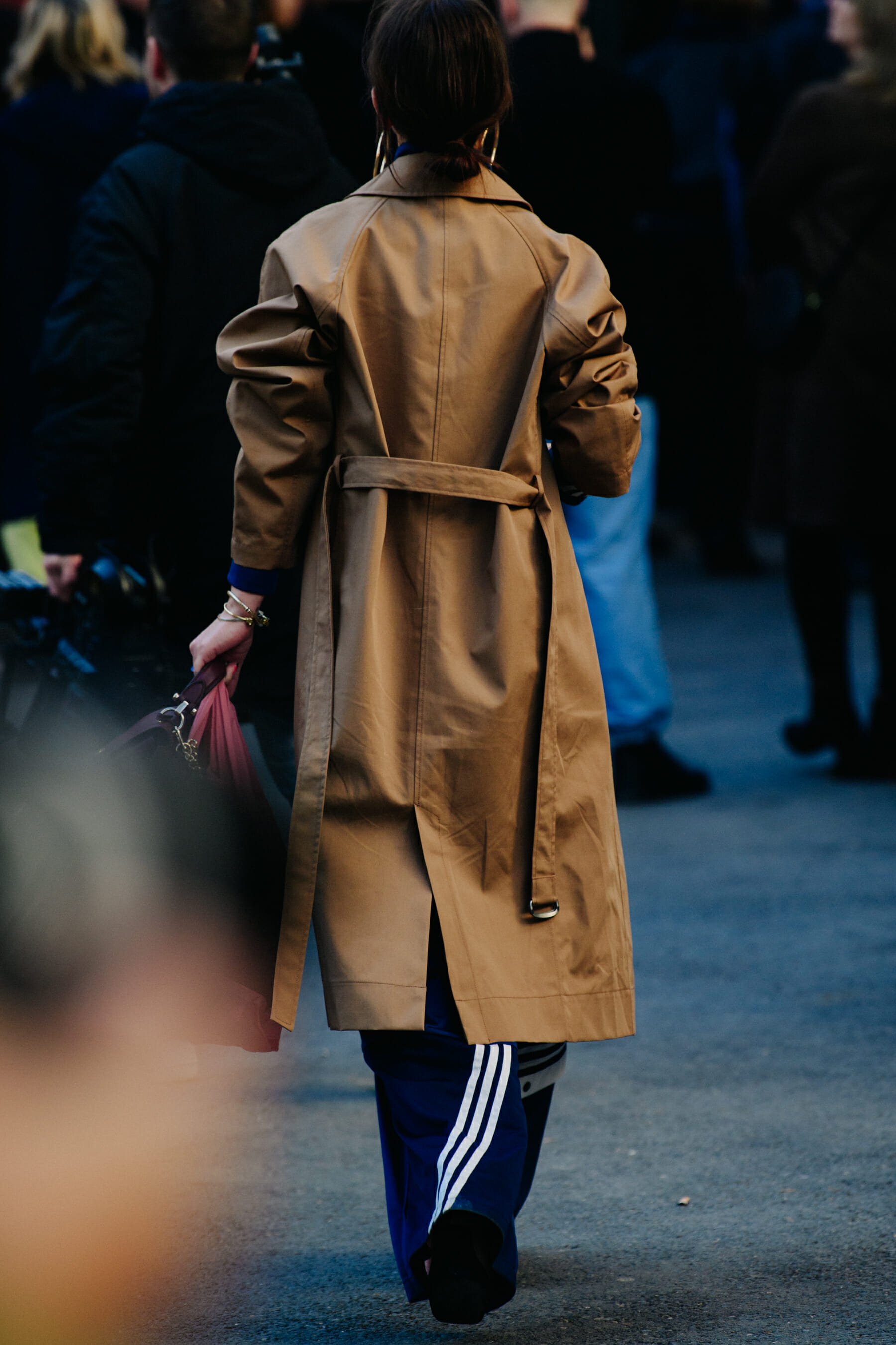 Woman wearing trench coat