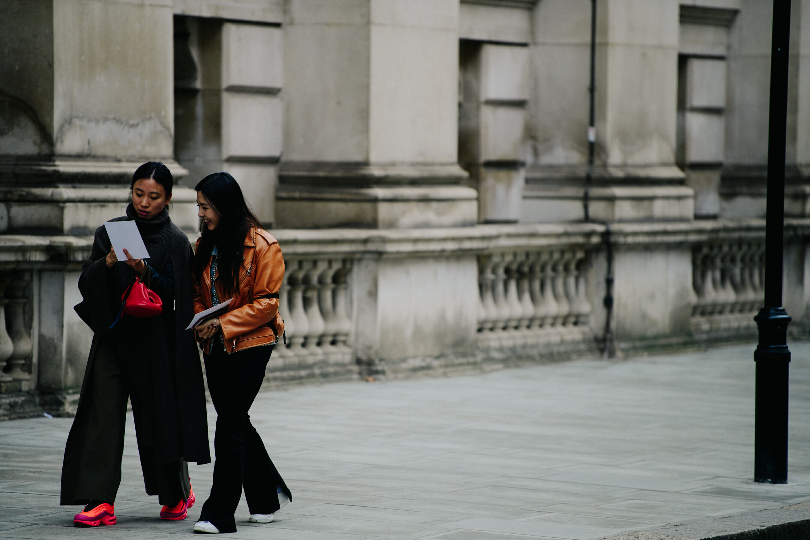 Two Asian girls wearing leather