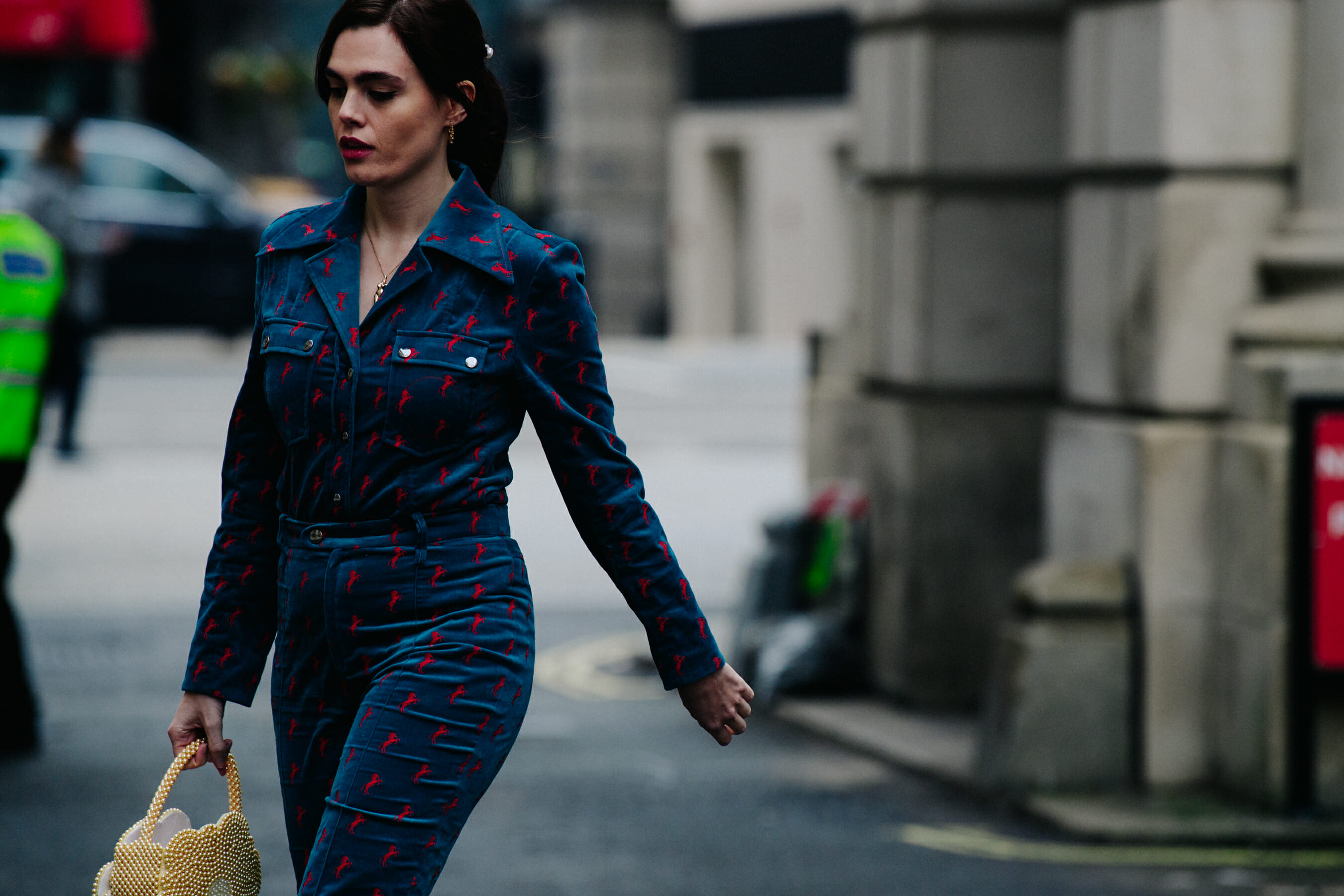 Woman wearing pattern one piece