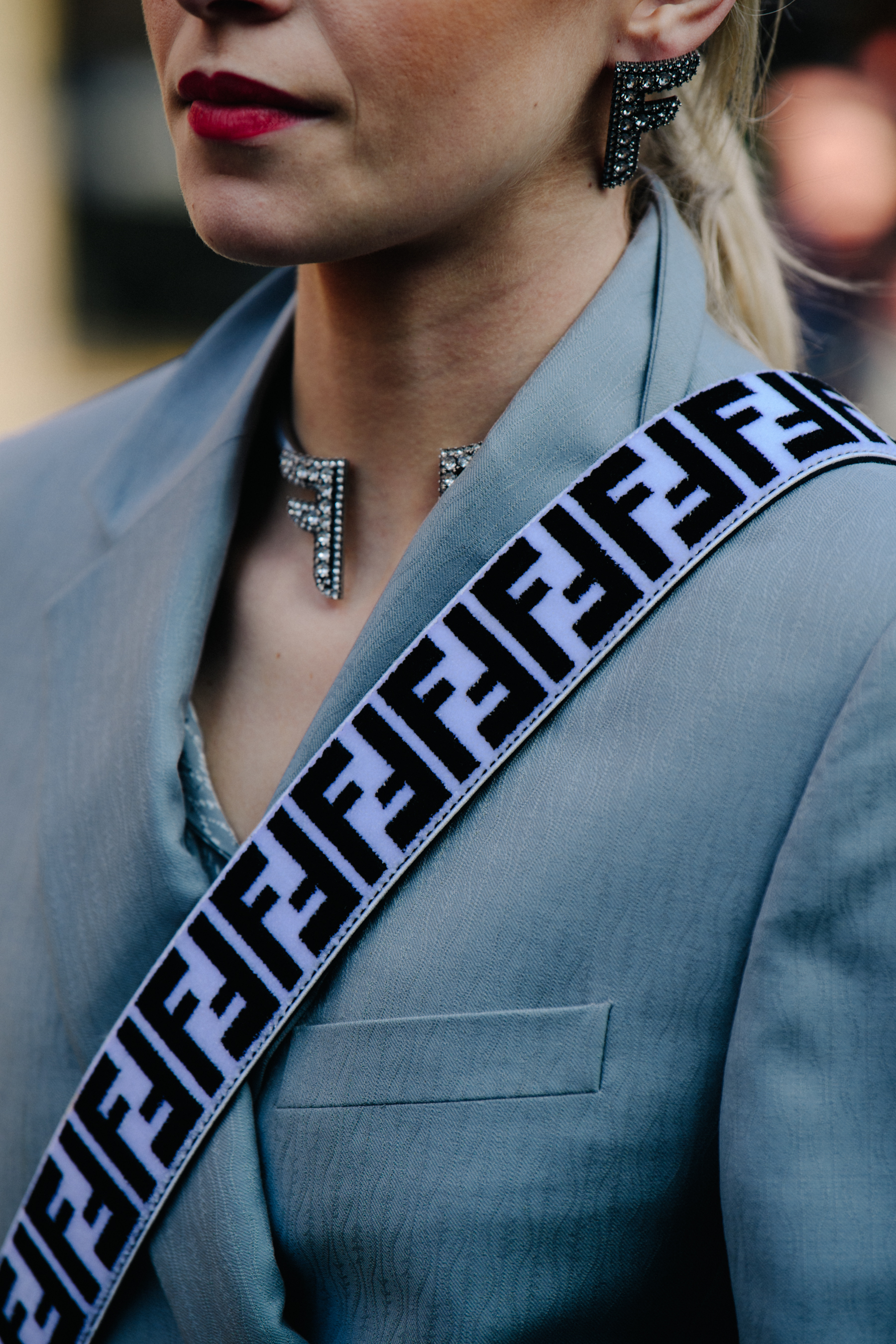 Woman wearing Fendi strap