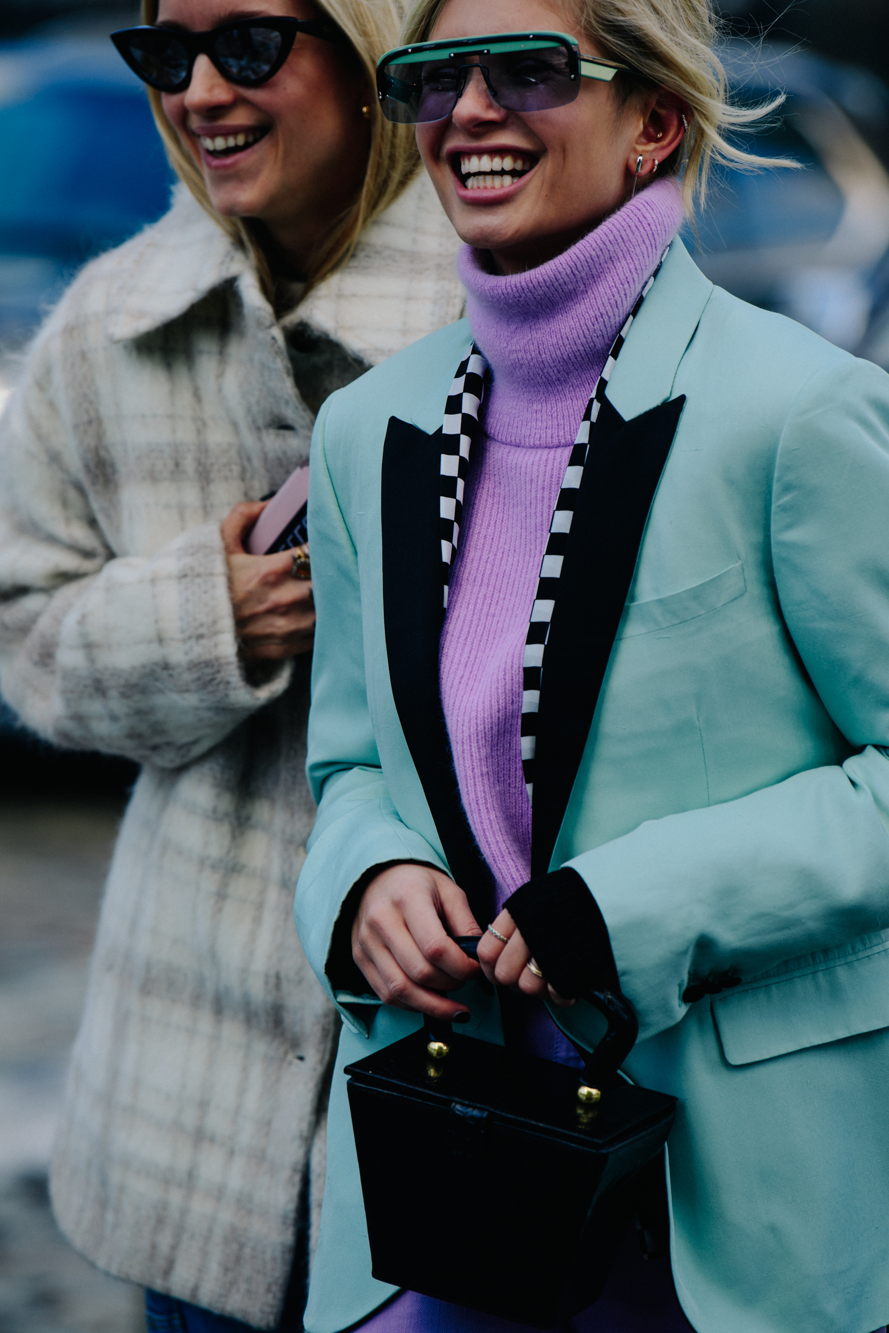 Two bloggers wearing wool