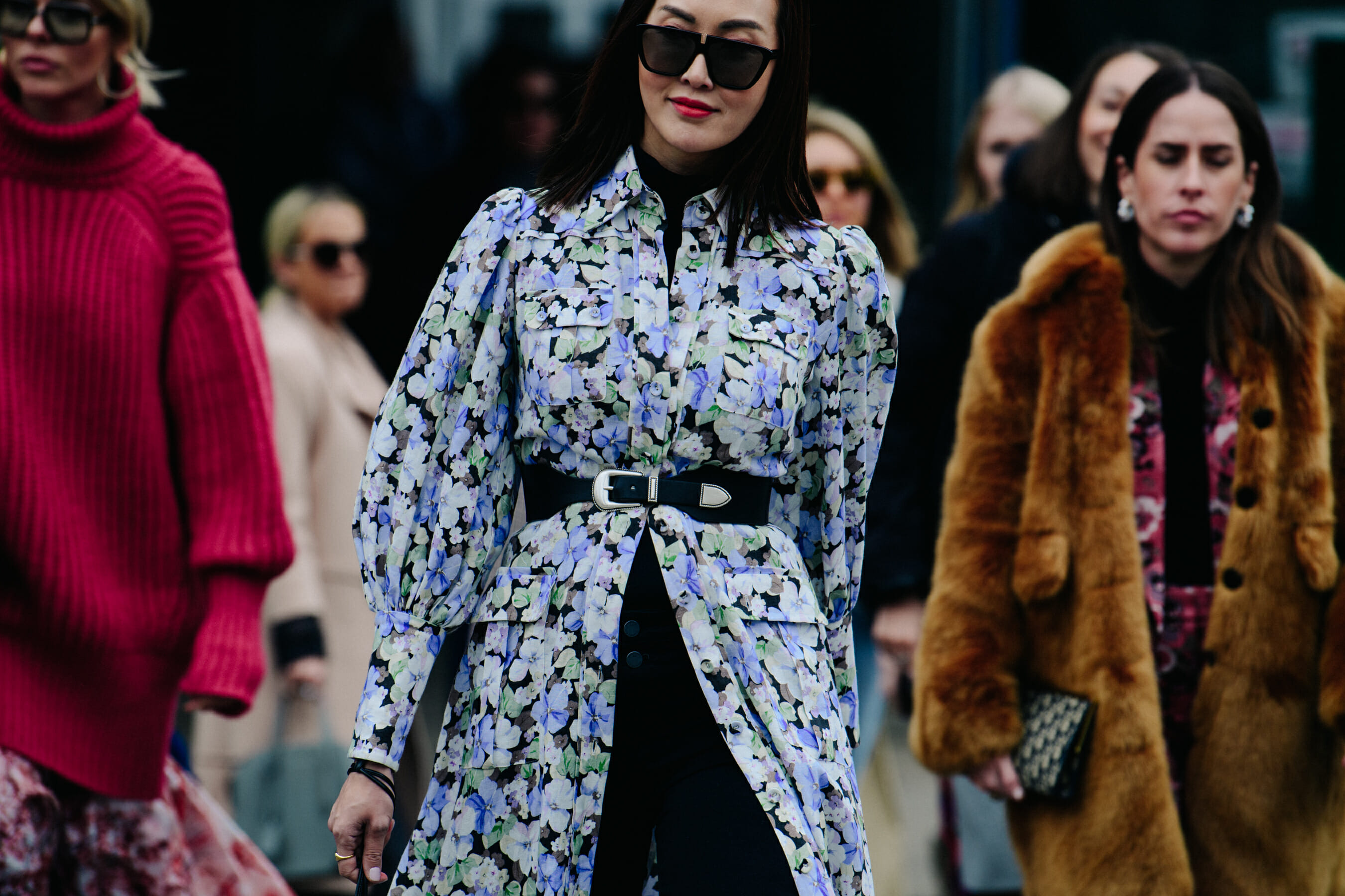 Woman wearing floral dress