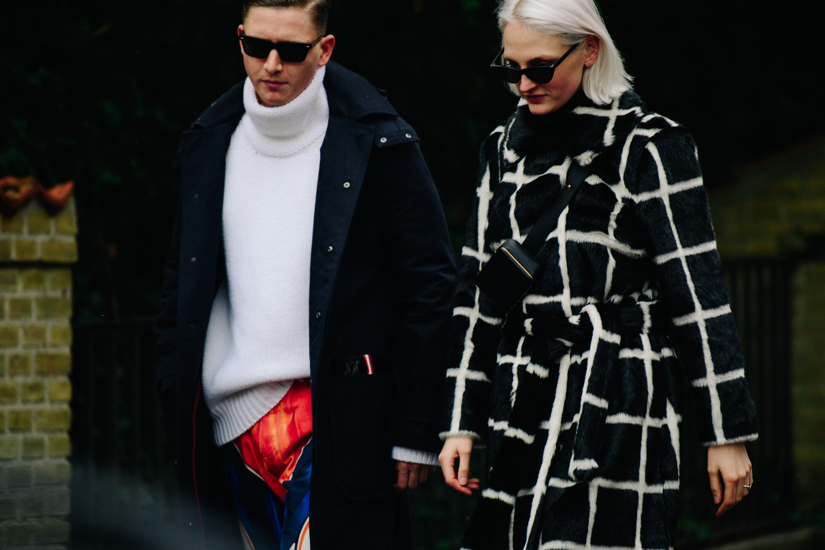 Couple wearing black and white