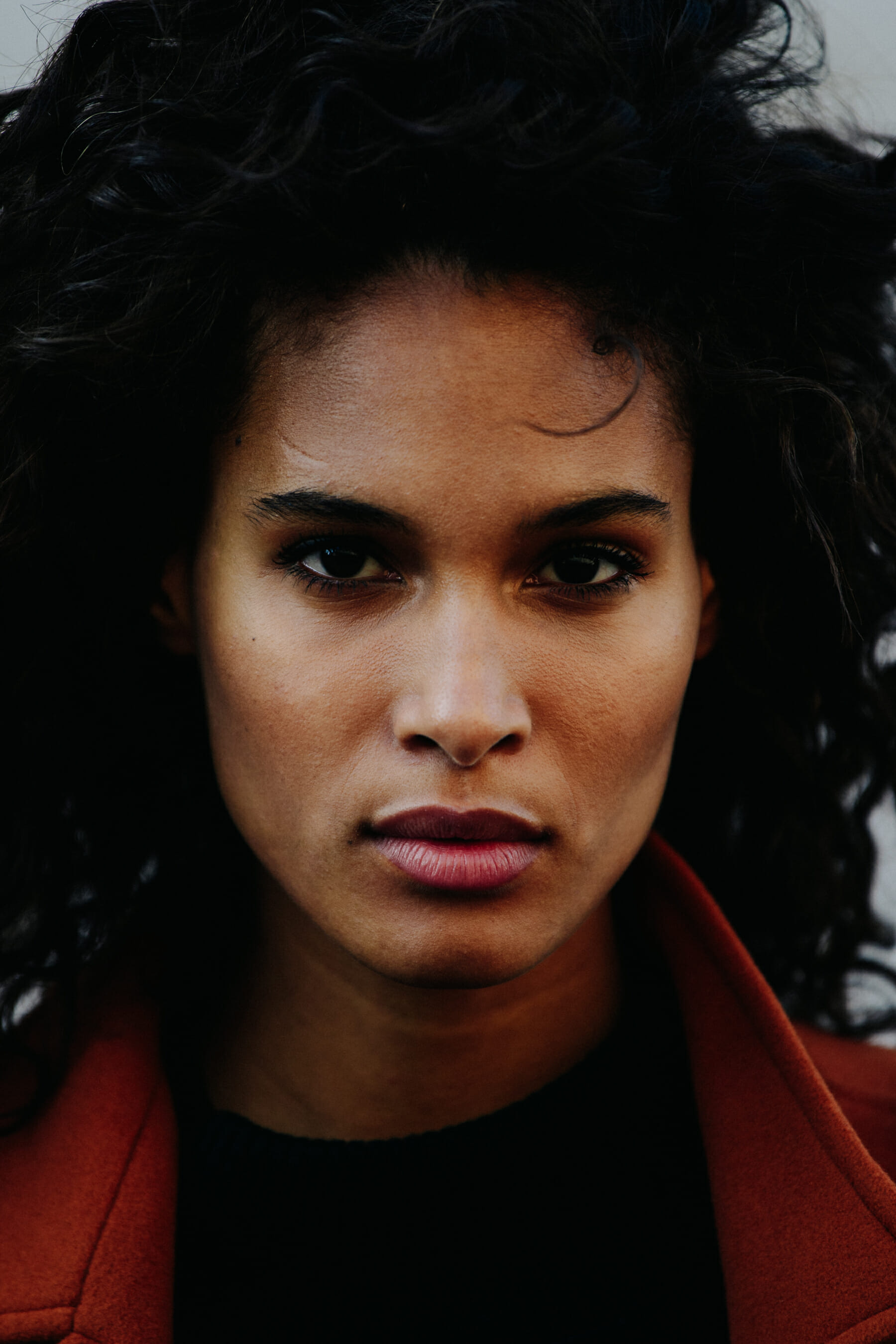 Portrait of supermodel with brown hair