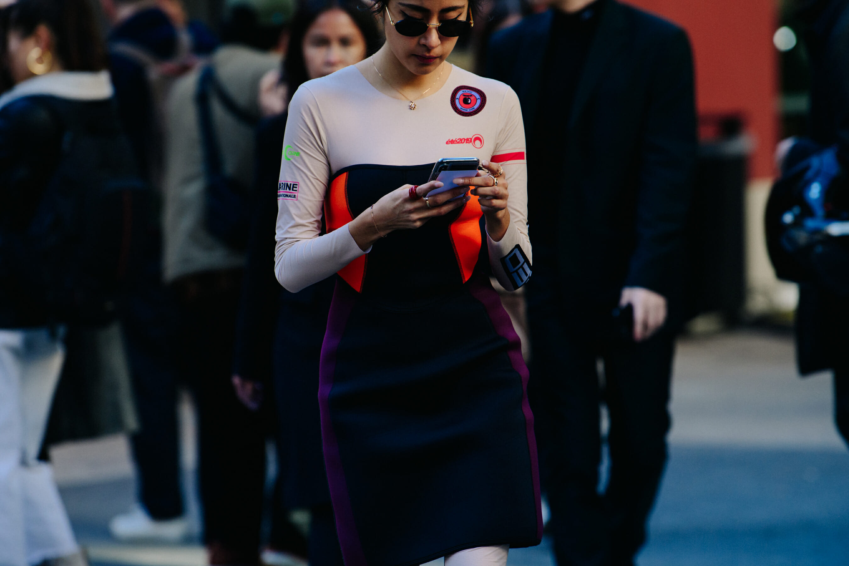Woman wearing Marine Serre dress
