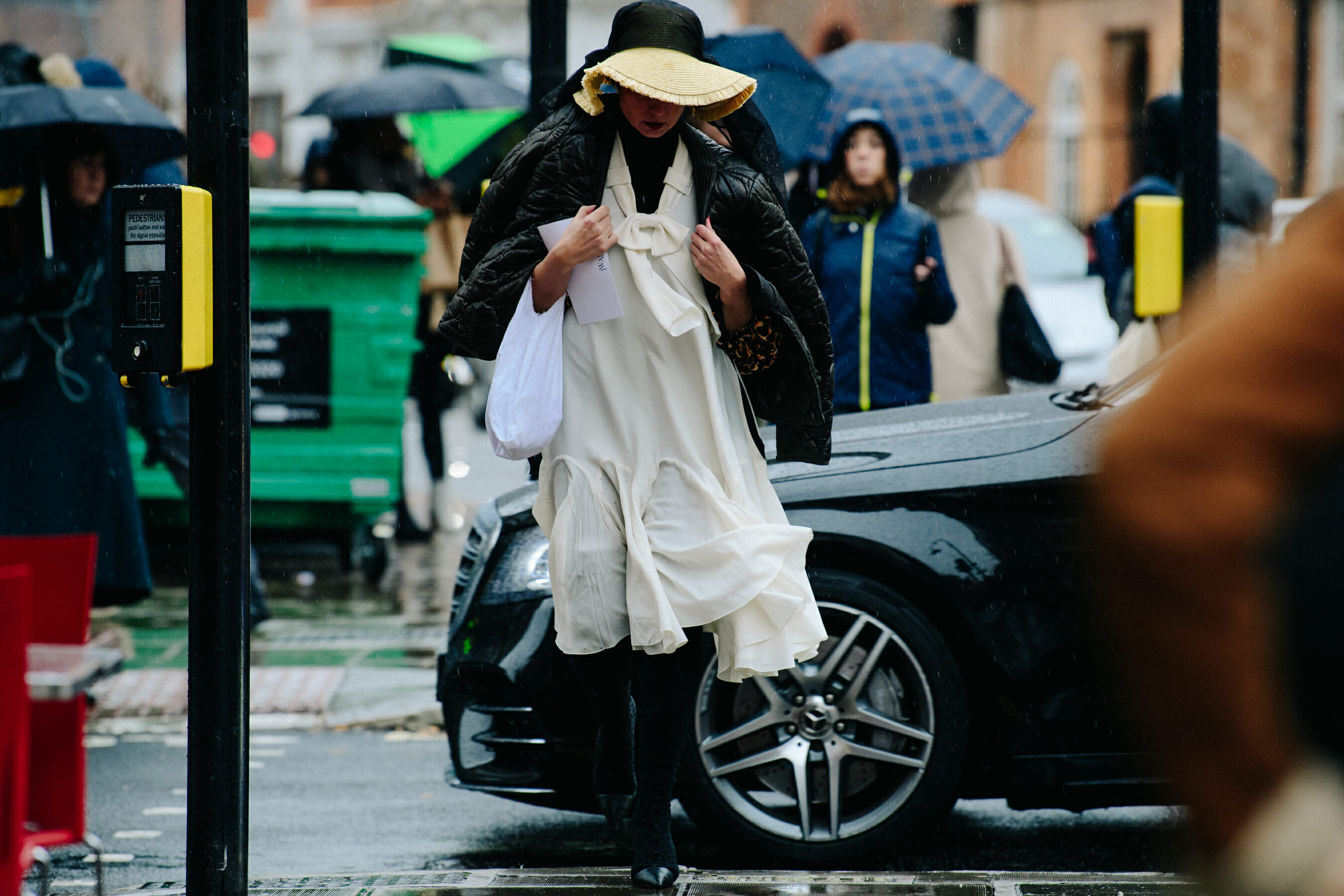 Woman wearing white dress