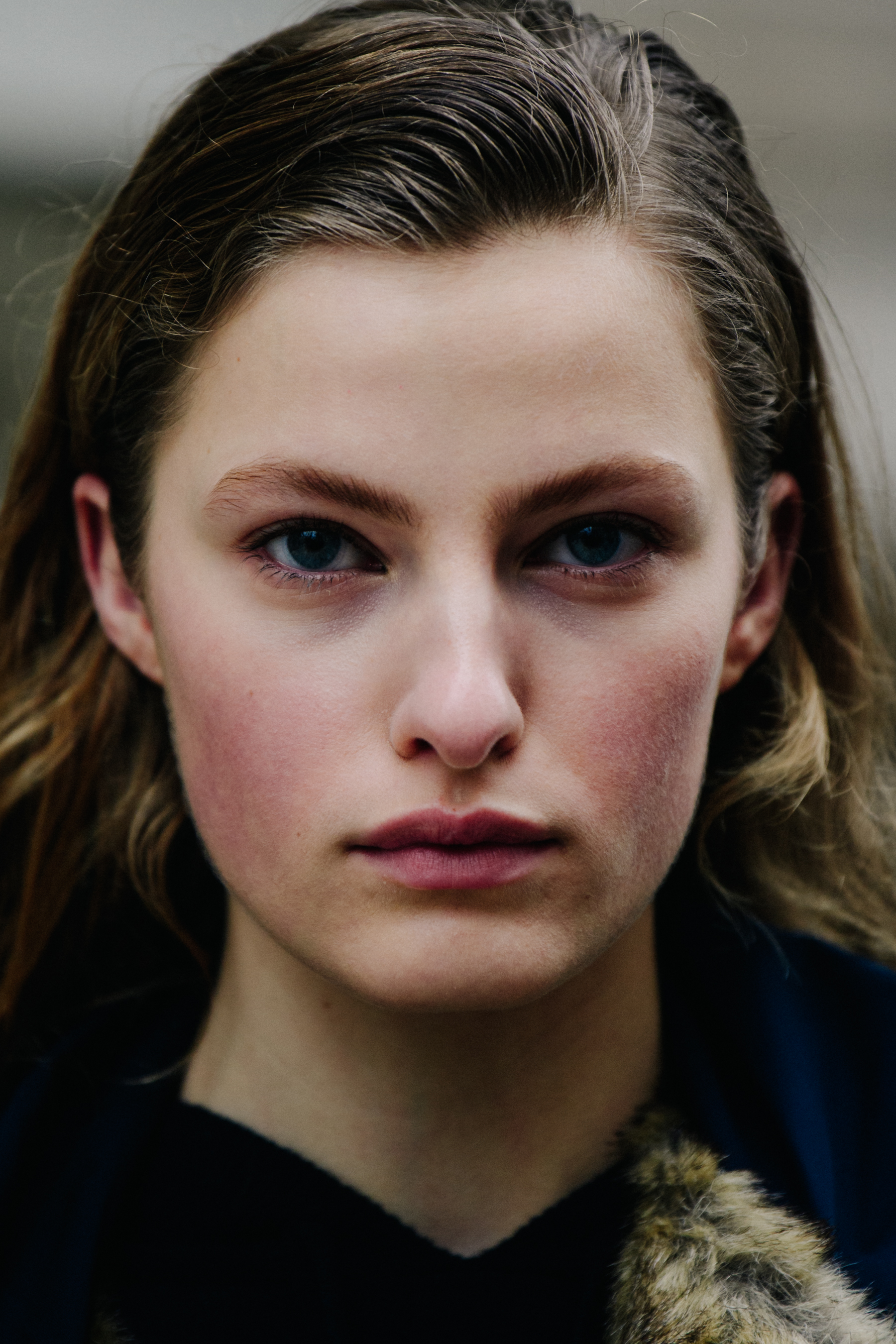 Portrait of model with blue eyes