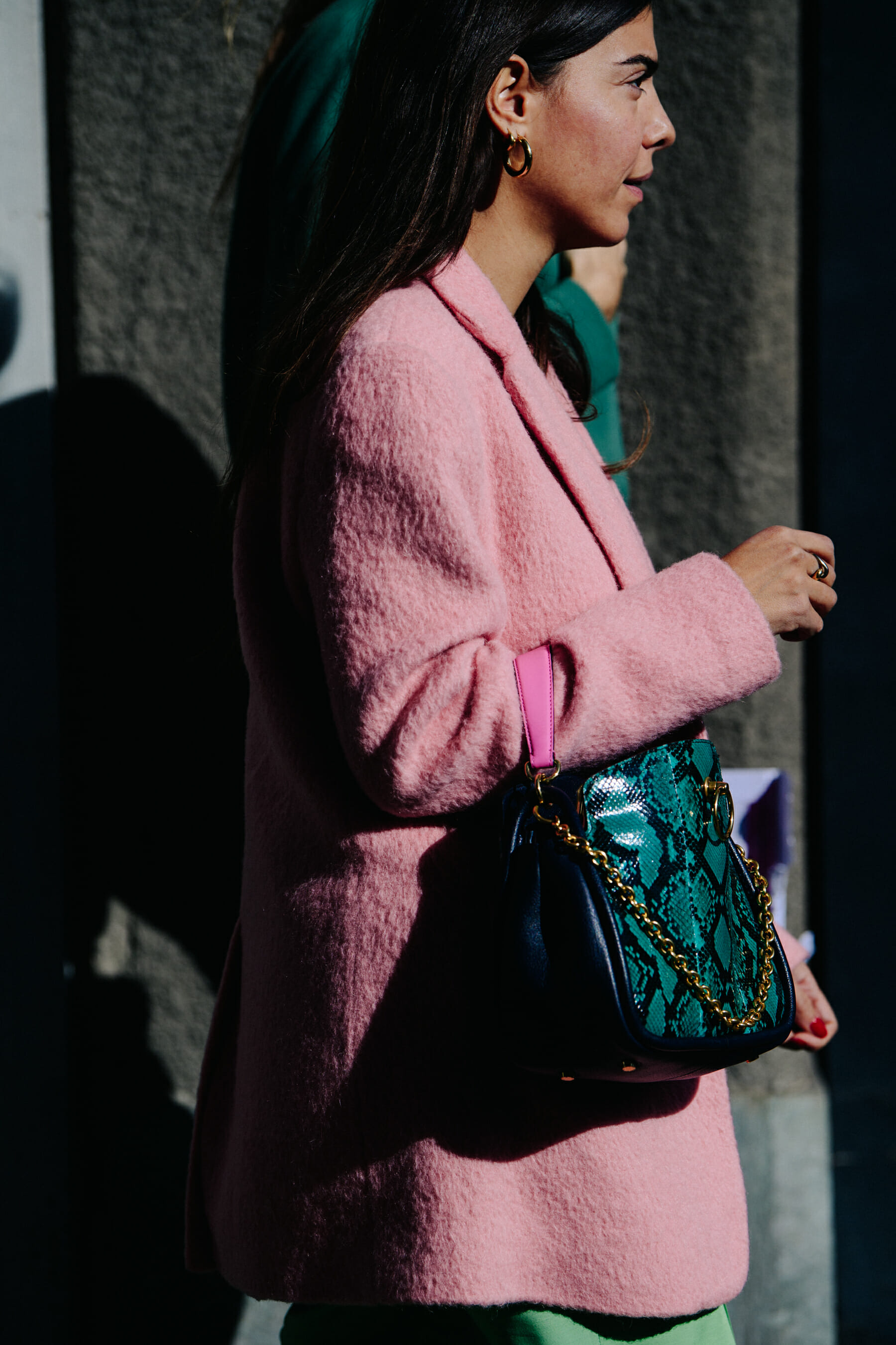 Woman carrying Valextra bag