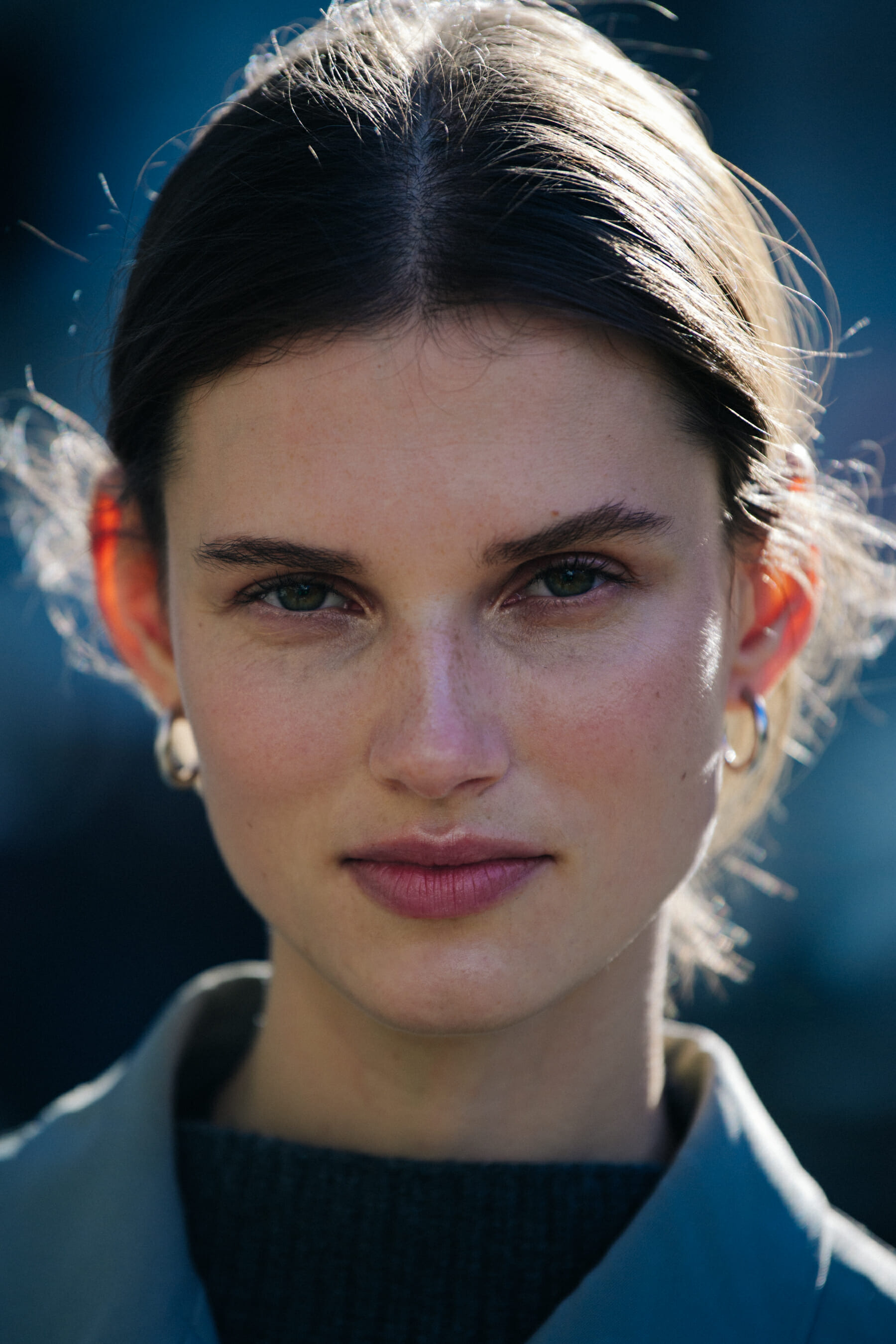 Portrait of model with green eyes