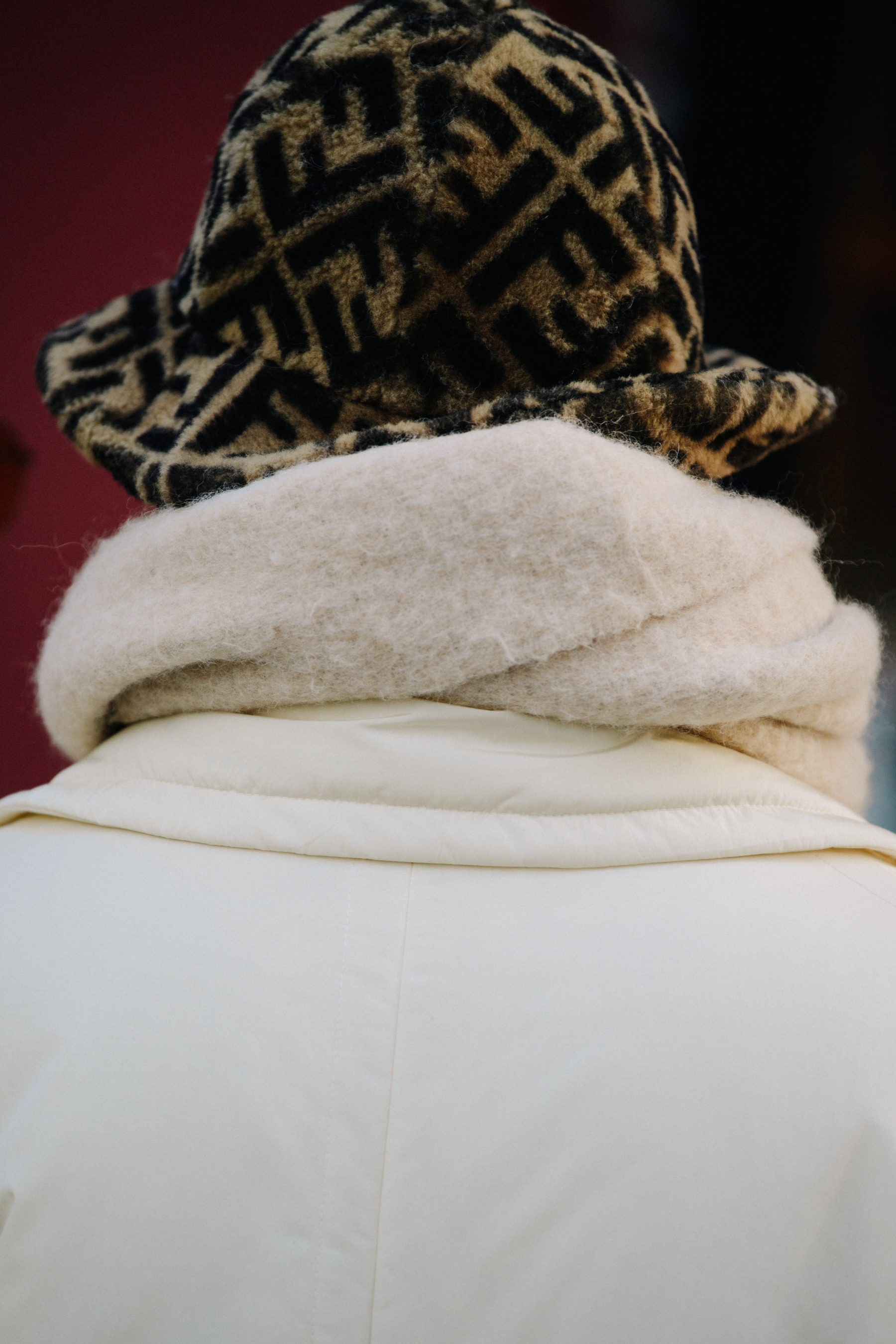 Man wearing fleece hat