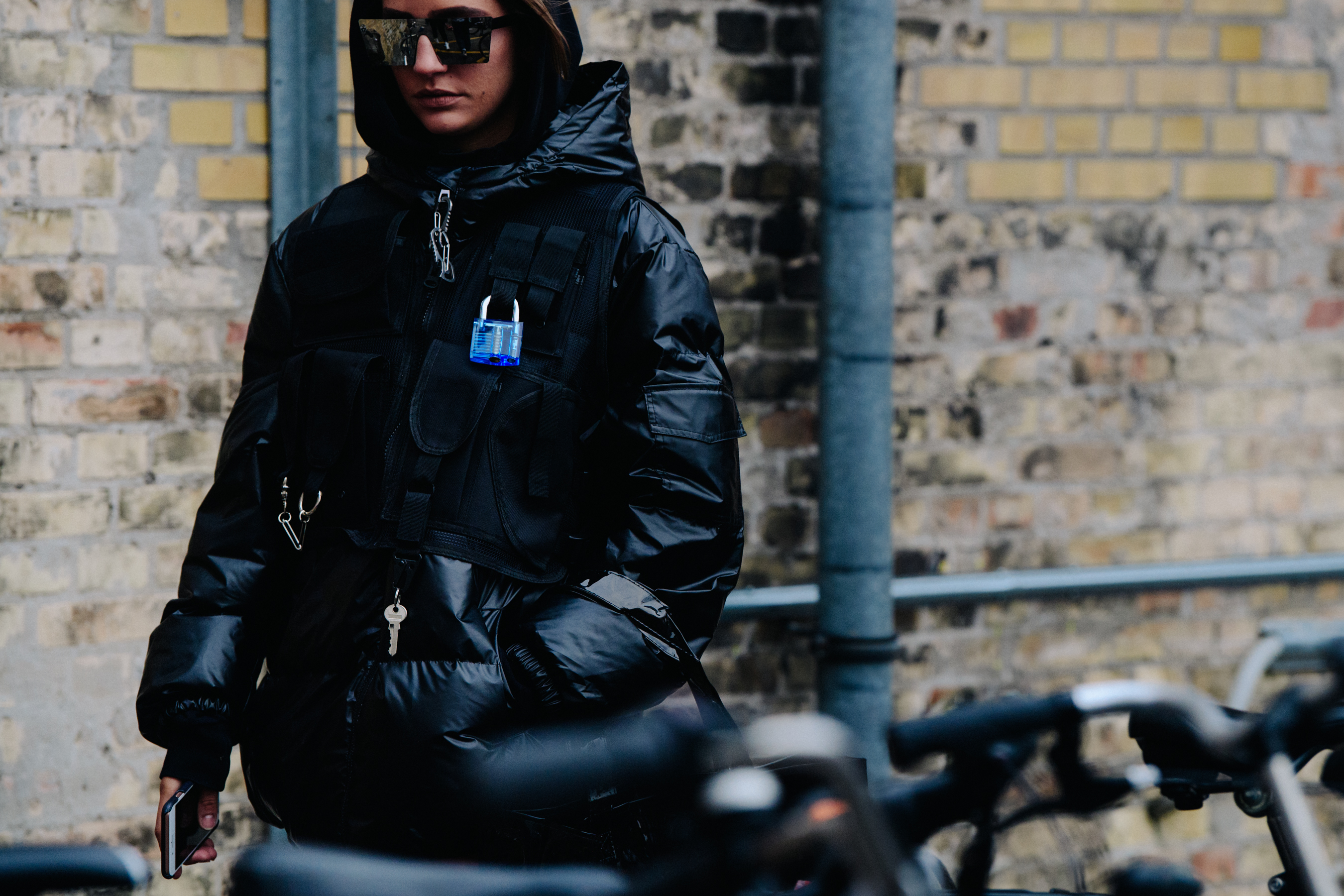 French woman wearing black coat