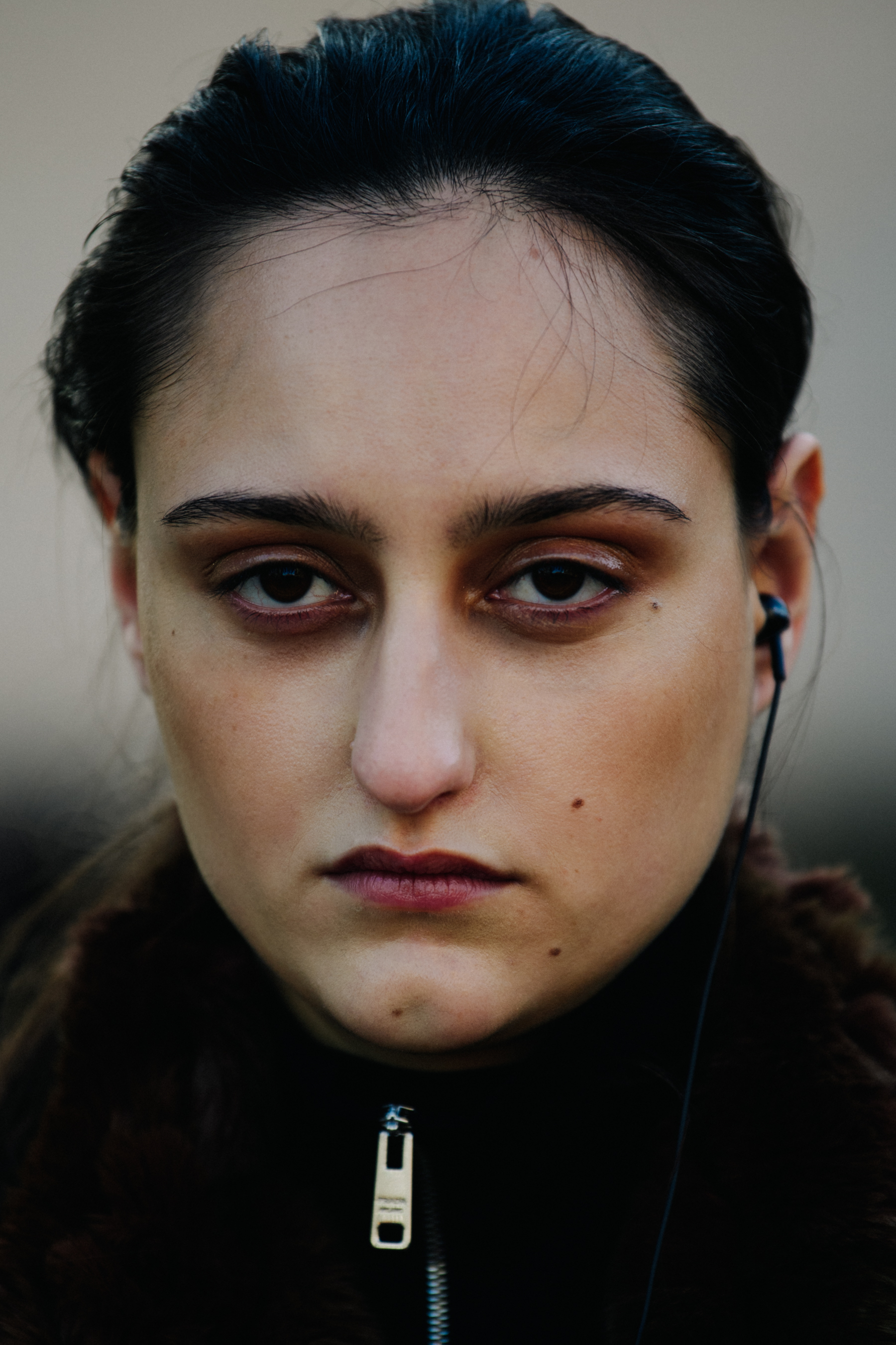 Portrait of model with brown eyes