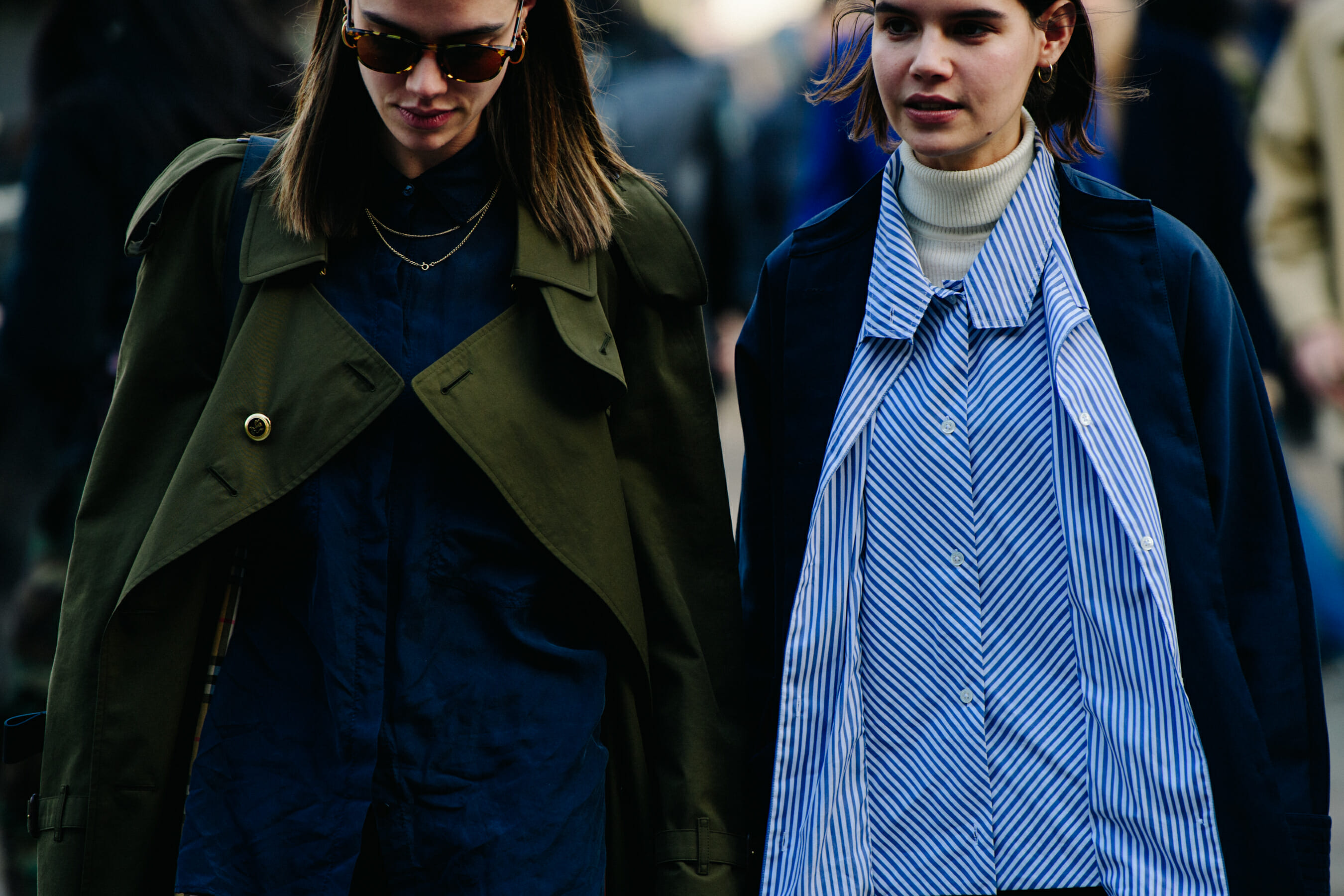 Sisters wearing blue and green