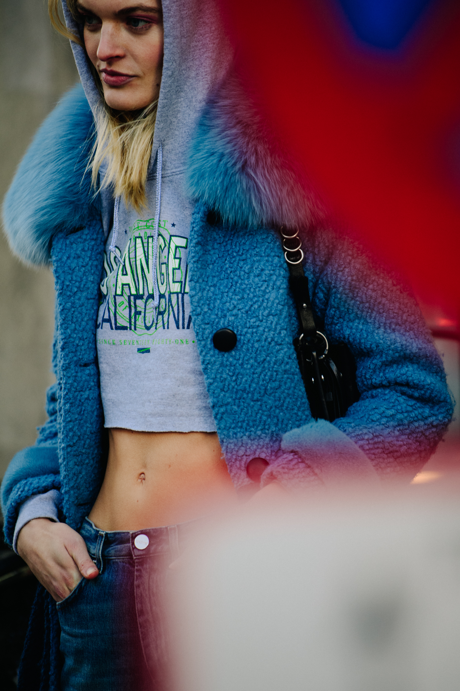 Model wearing crop top