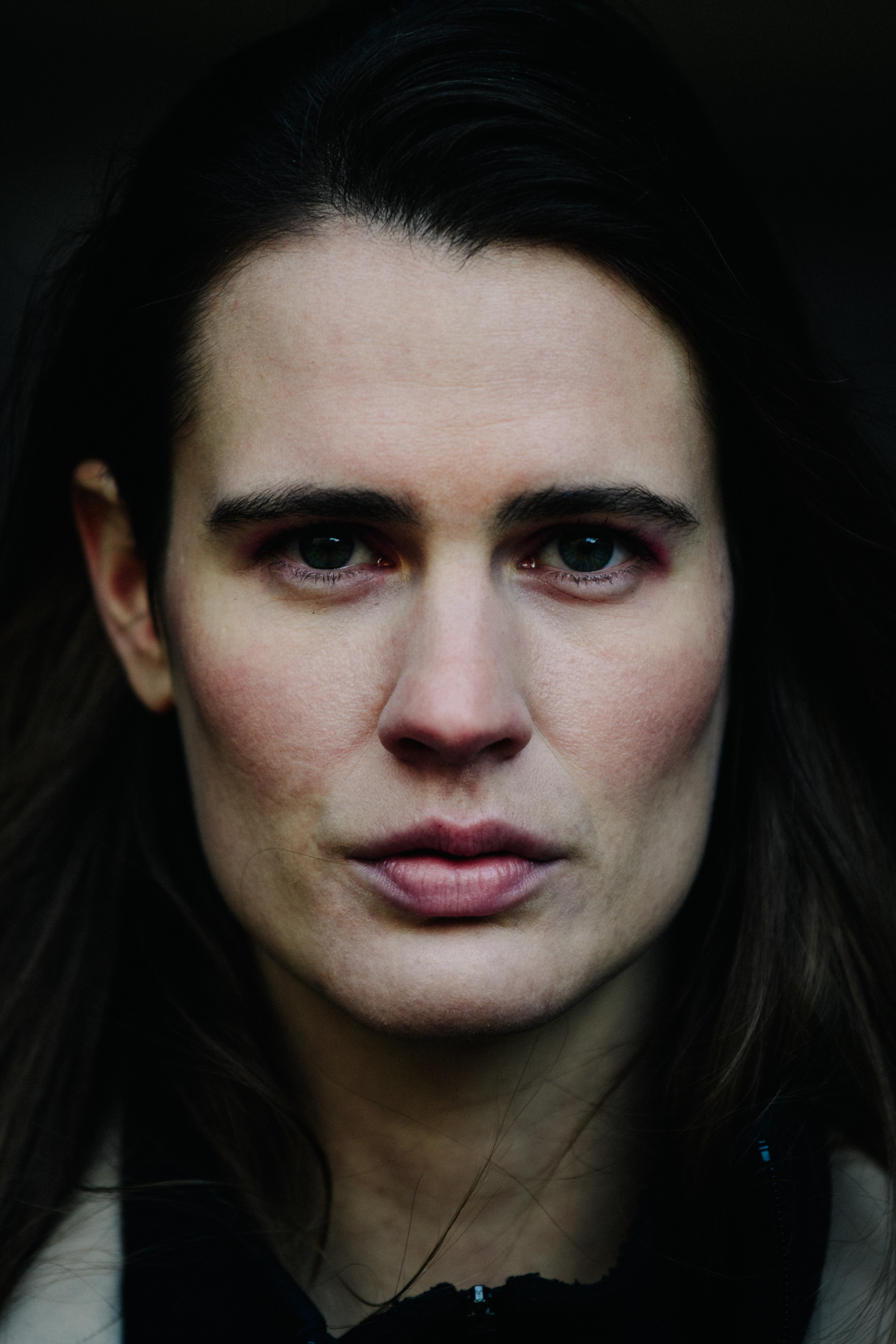 Portrait of model with dark eyes