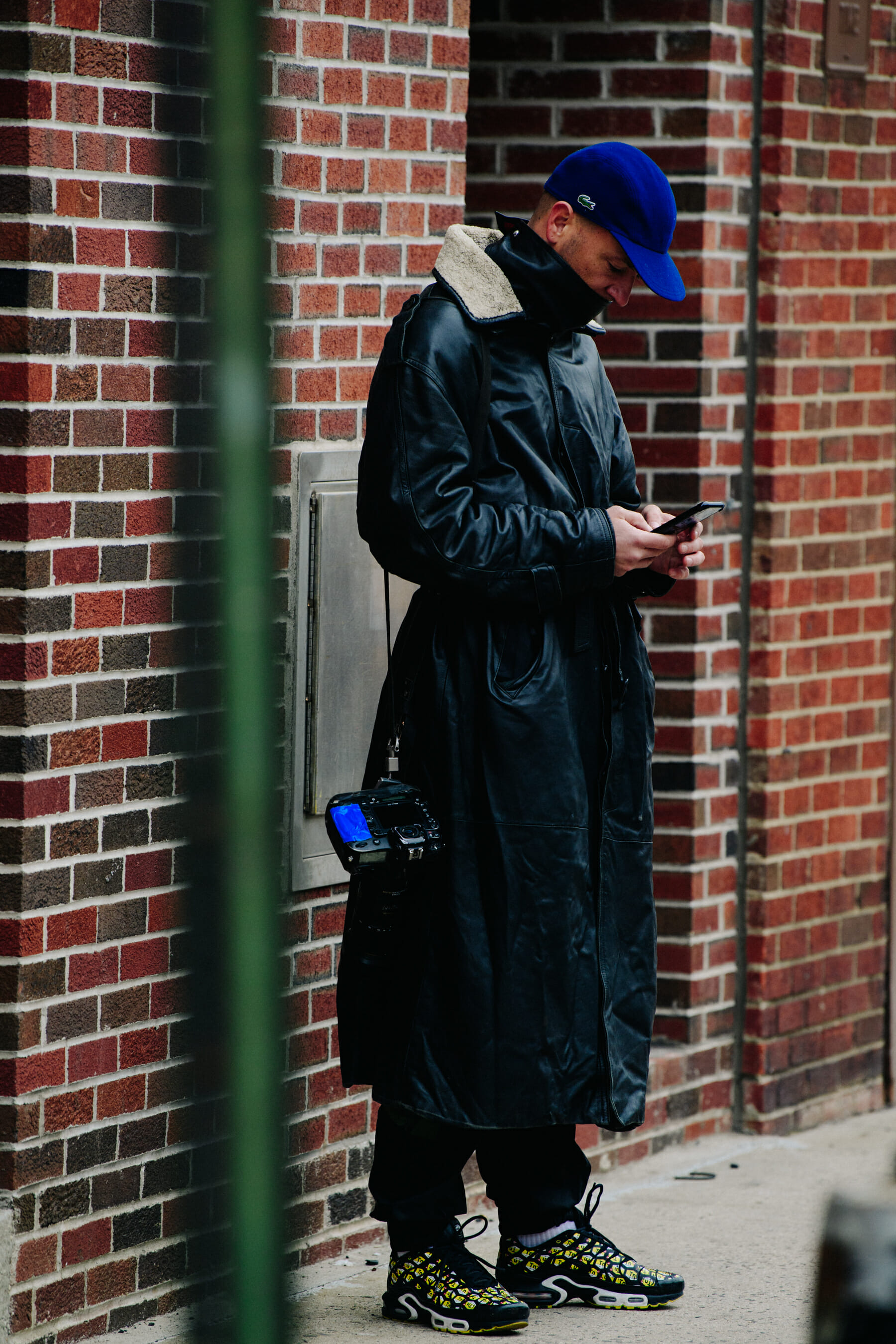 French man wearing leather coat