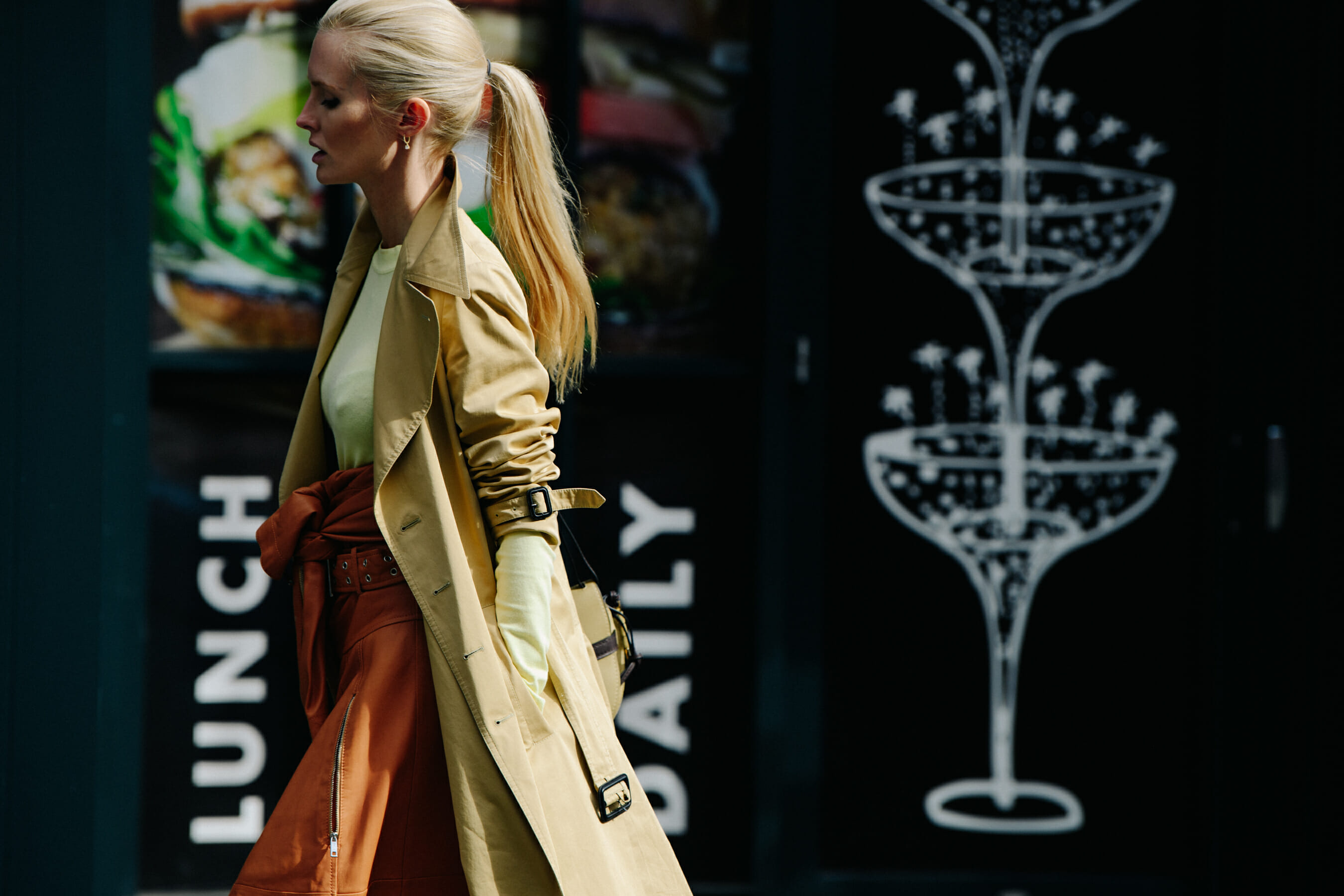 Woman wearing long coat