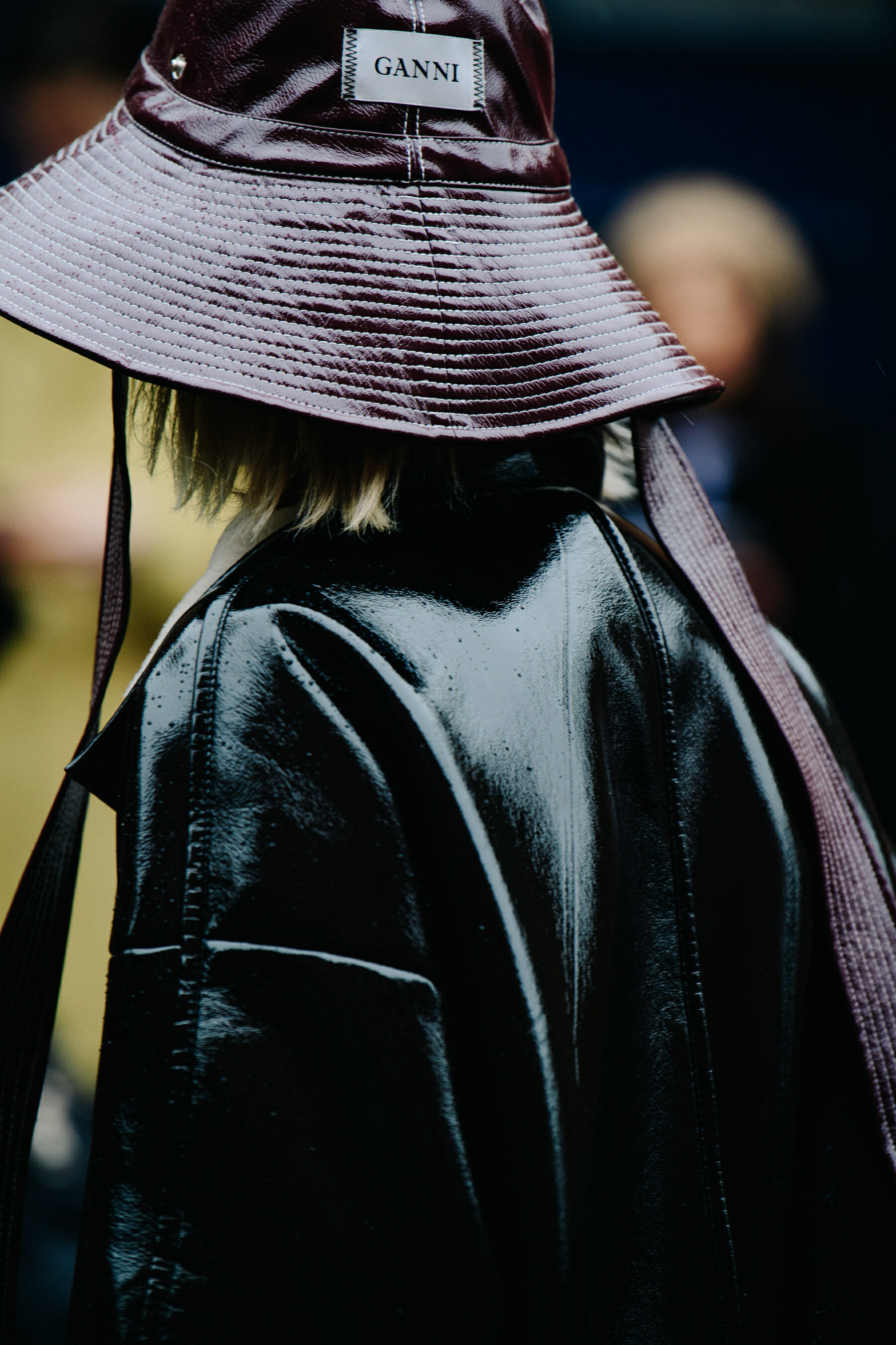 Woman wearing Ganni hat