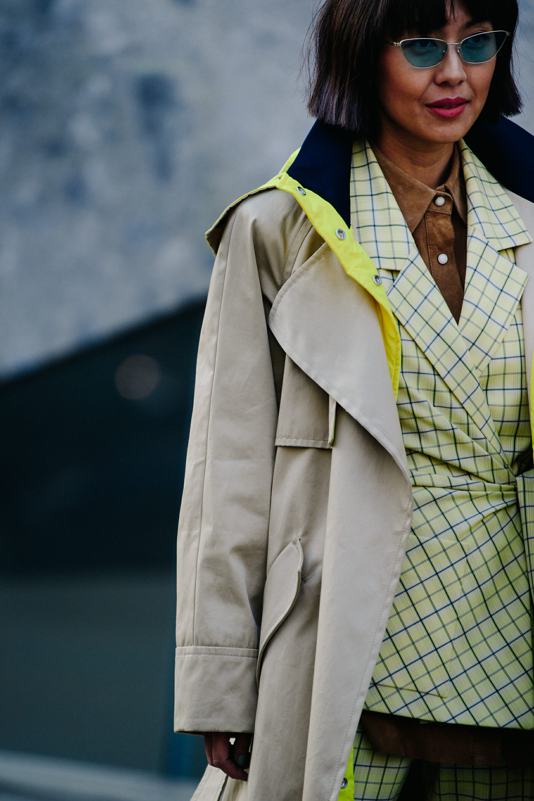 Woman wearing trench coat