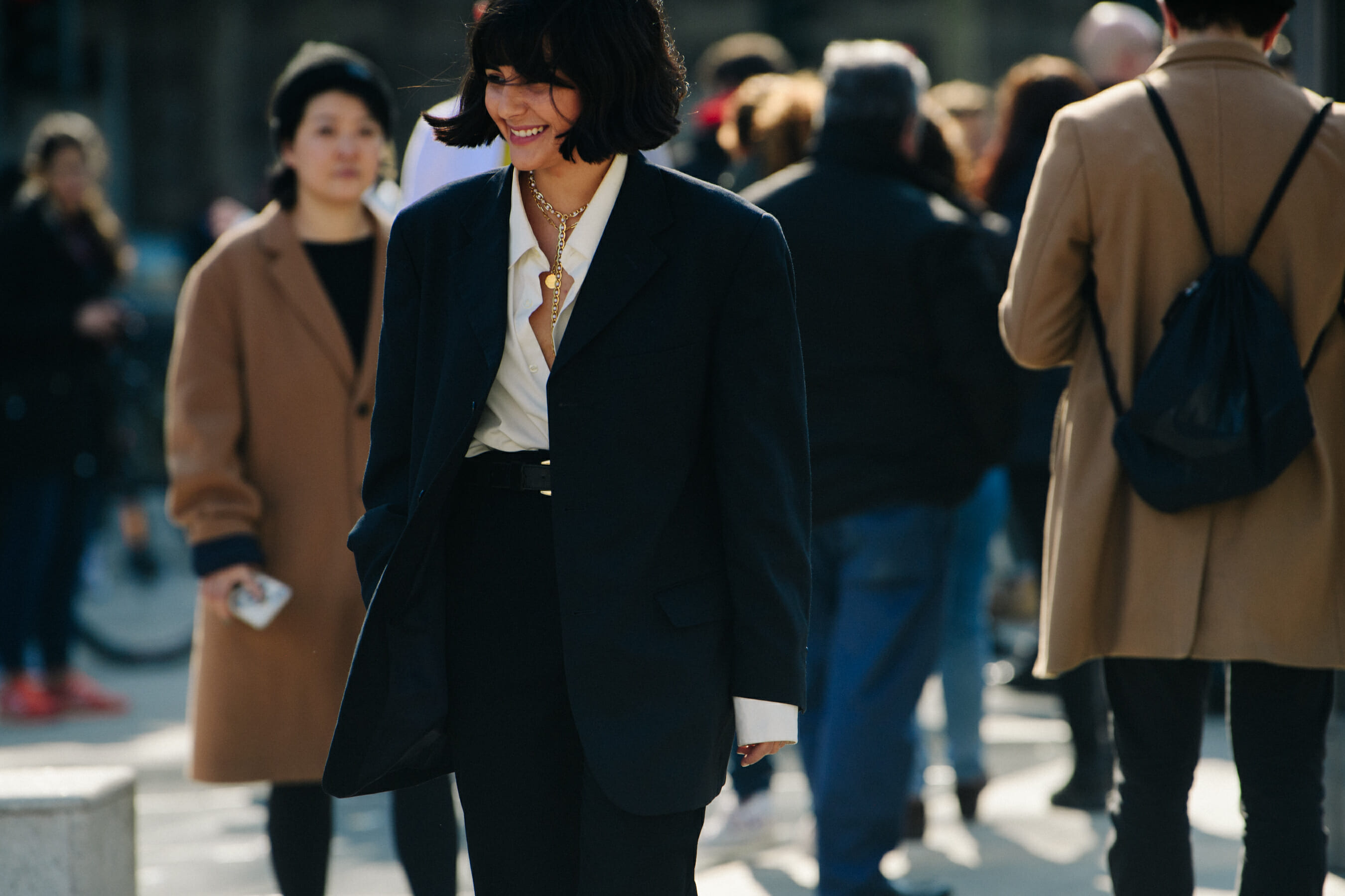 Spanish blogger wearing black suit