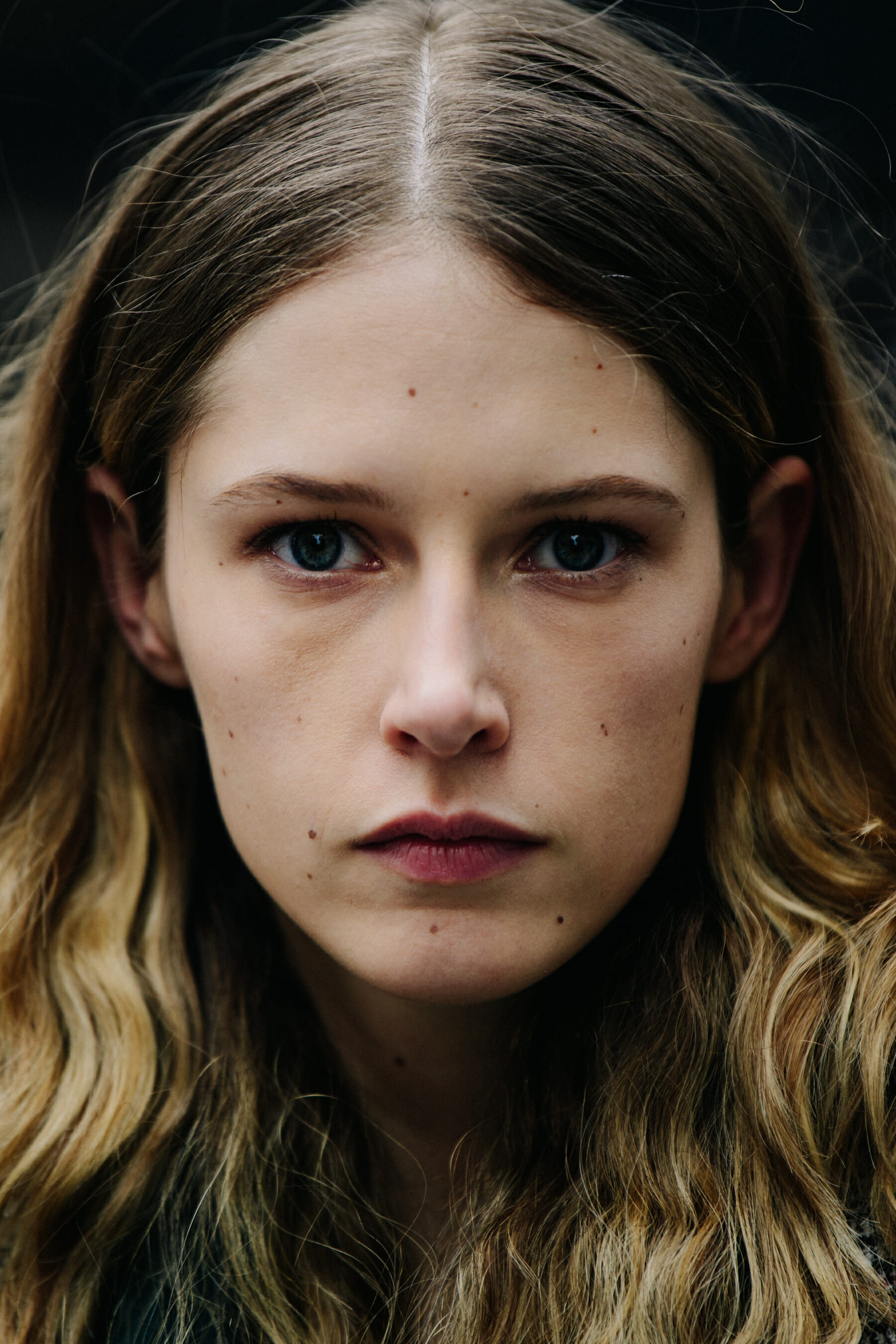 Portrait of model with blue eyes