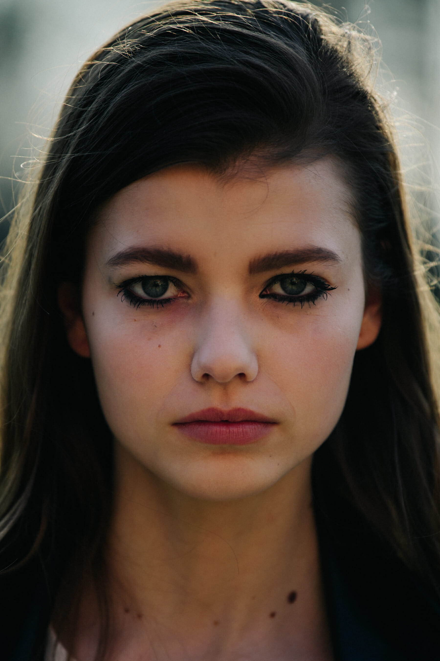 Portrait of model with green eyes