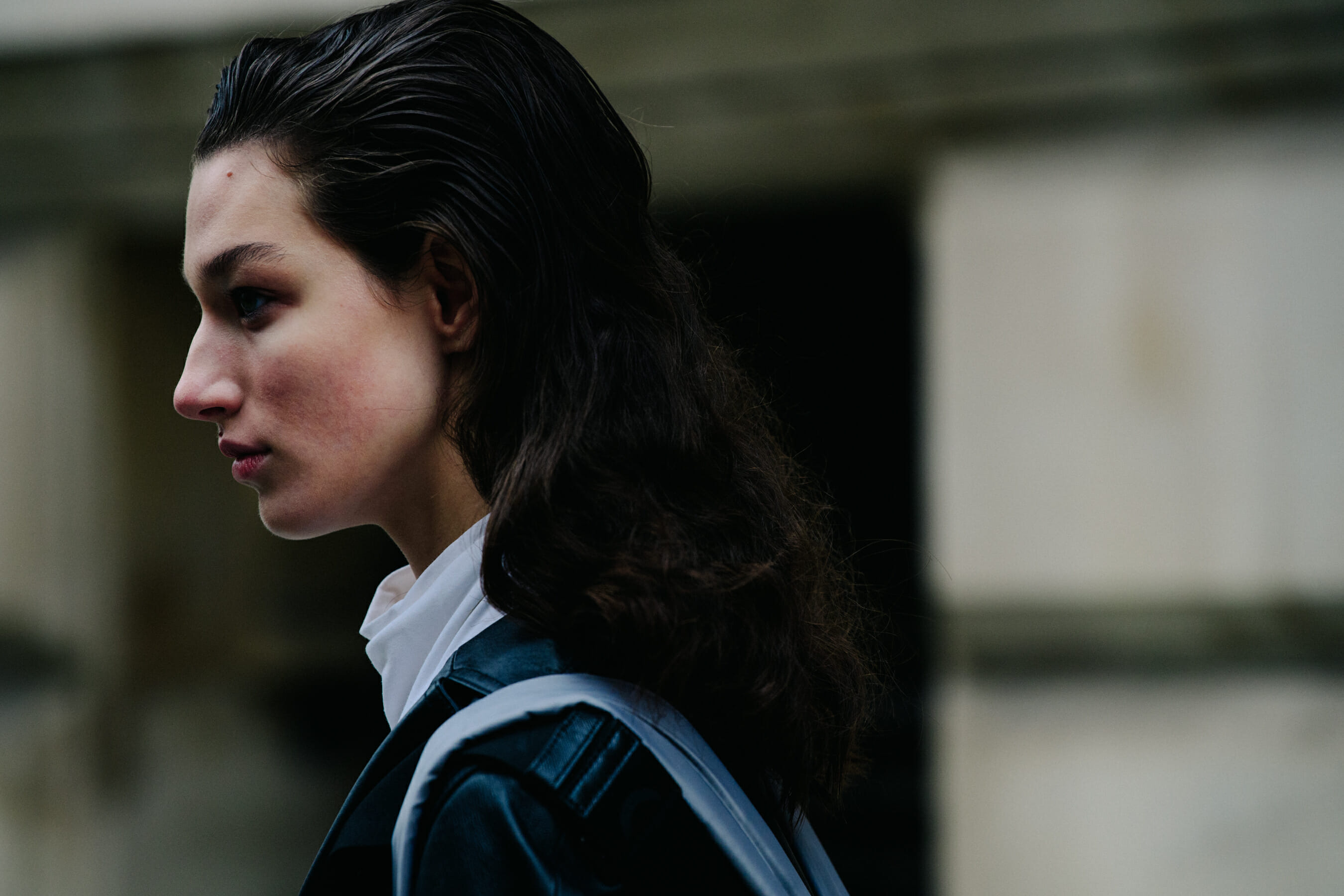 Model with black hair