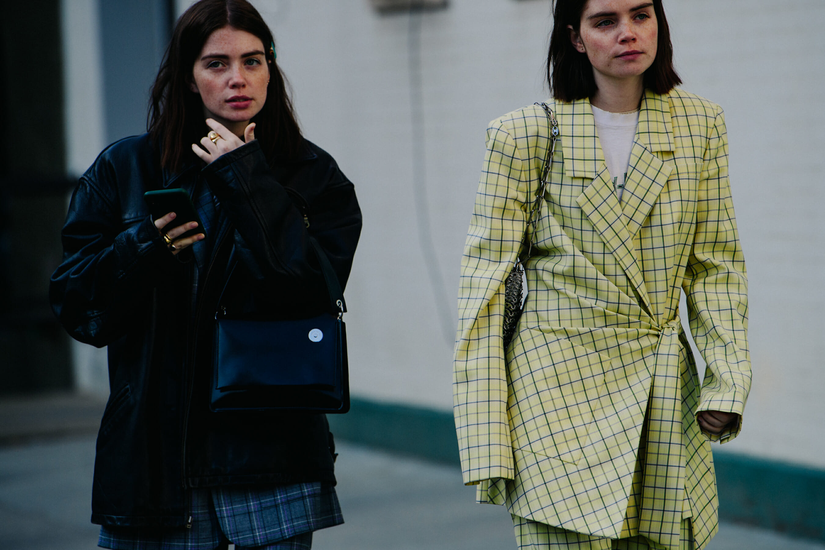 Sisters wearing winter clothing