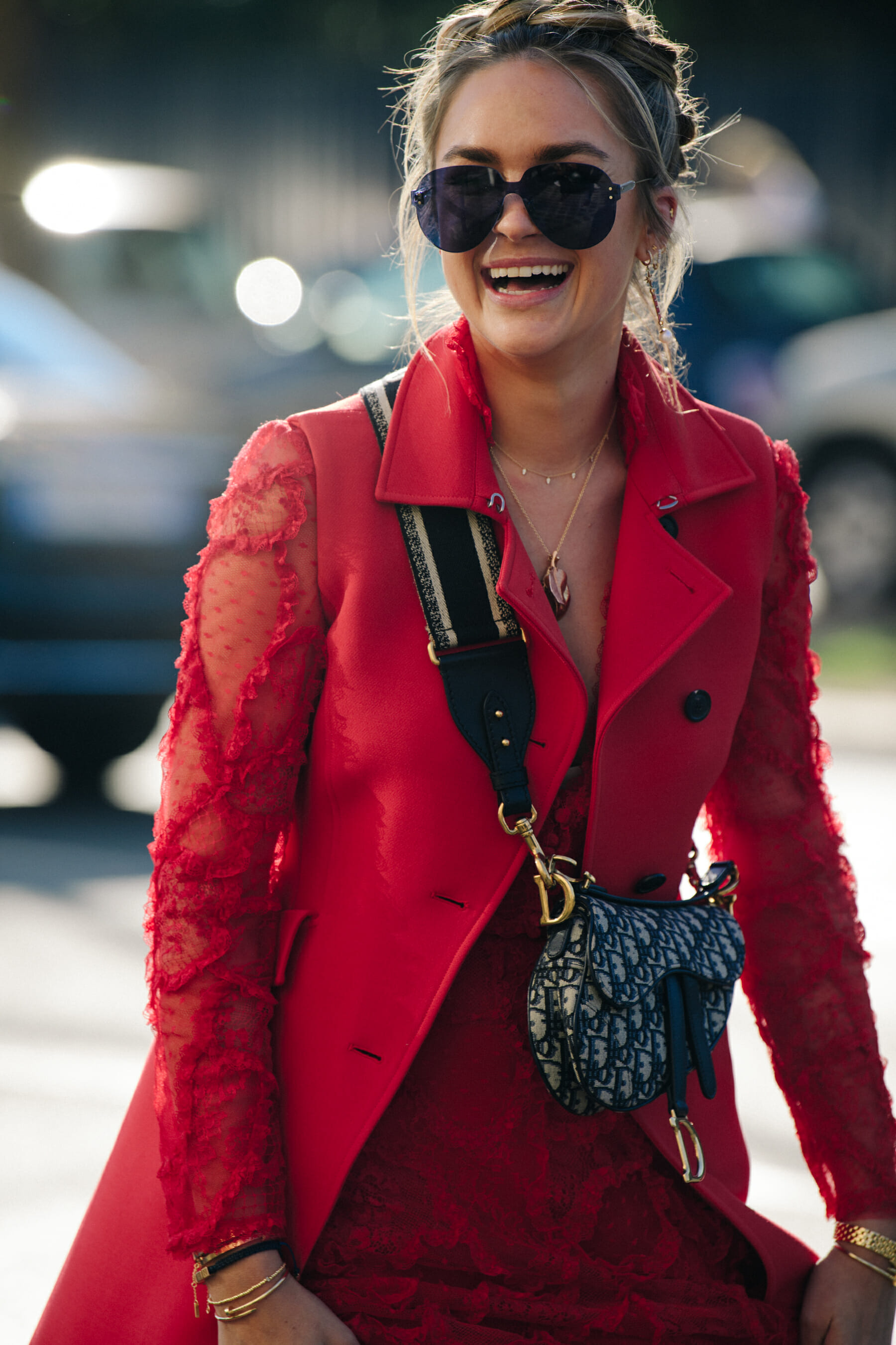 Woman wearing Christian Dior outfit