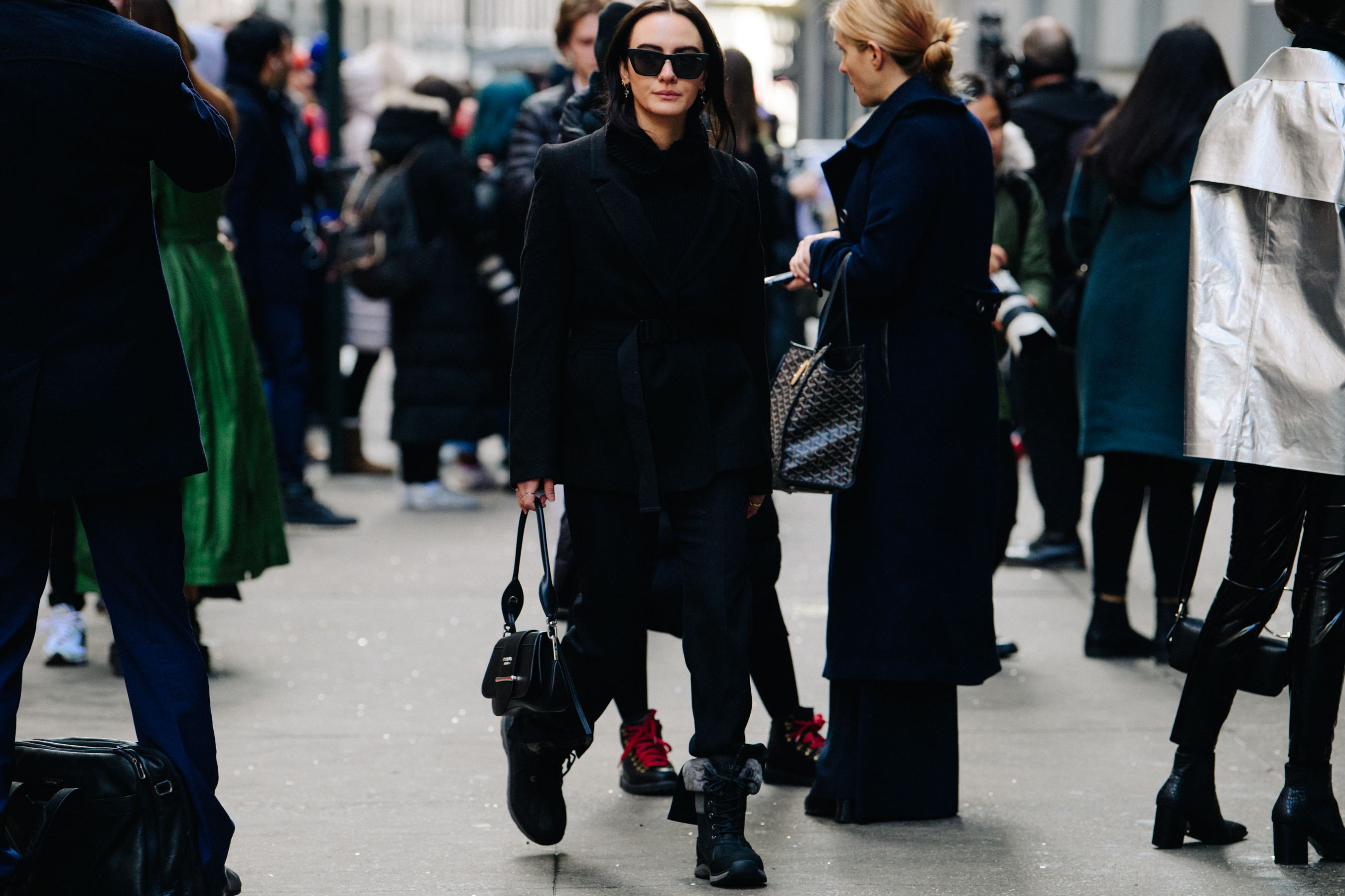Woman wearing black outfit