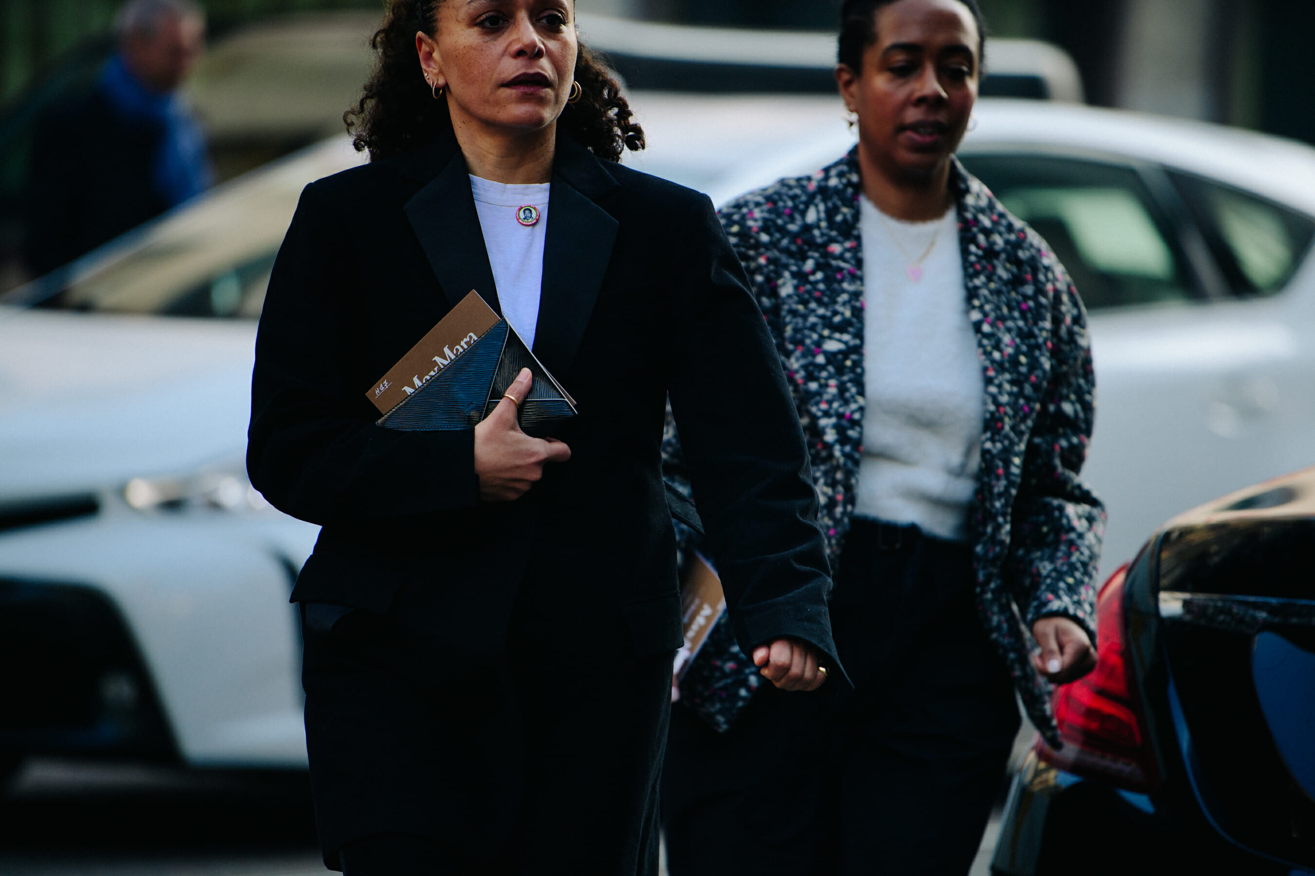 Woman wearing black jacket