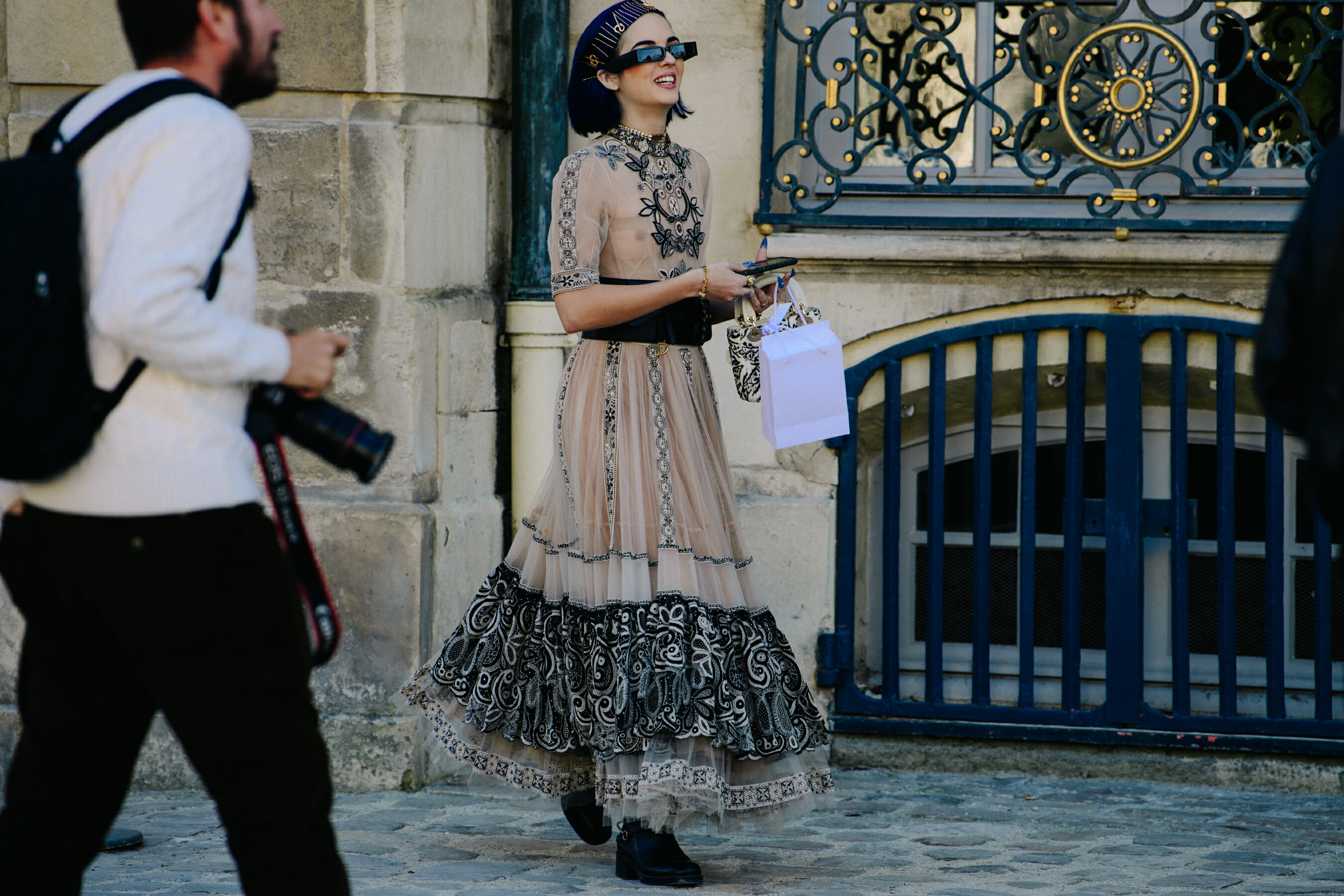 Woman wearing Christian Dior outfit
