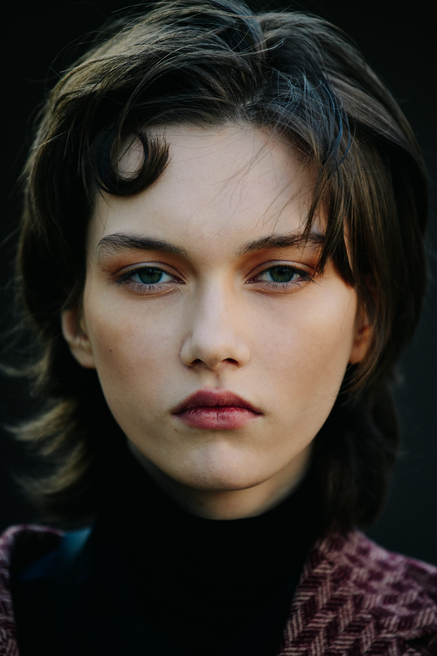 Model wearing red coat