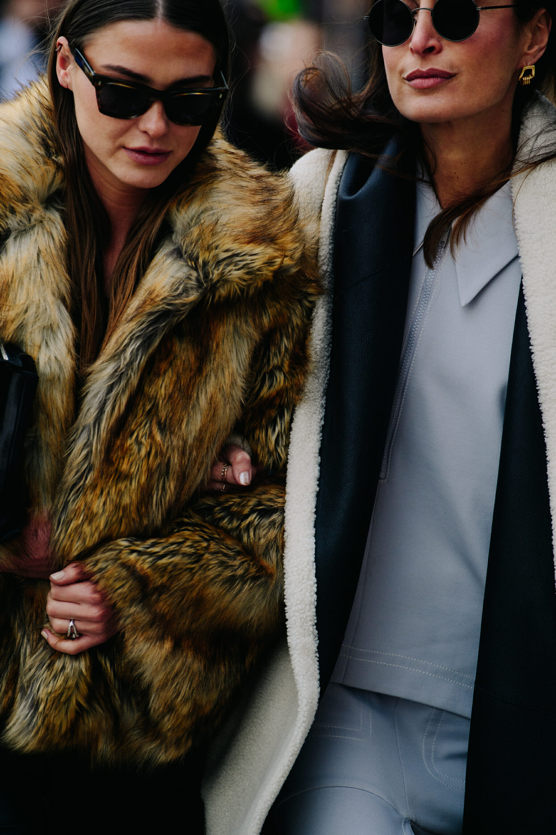 Two bloggers wearing fur