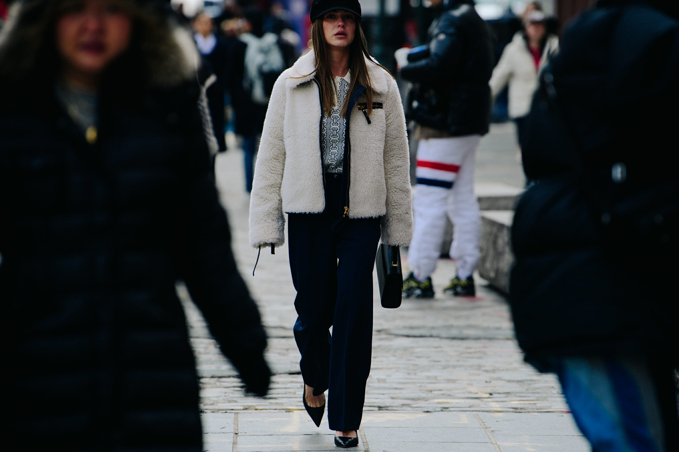 Danish blogger wearing shearling