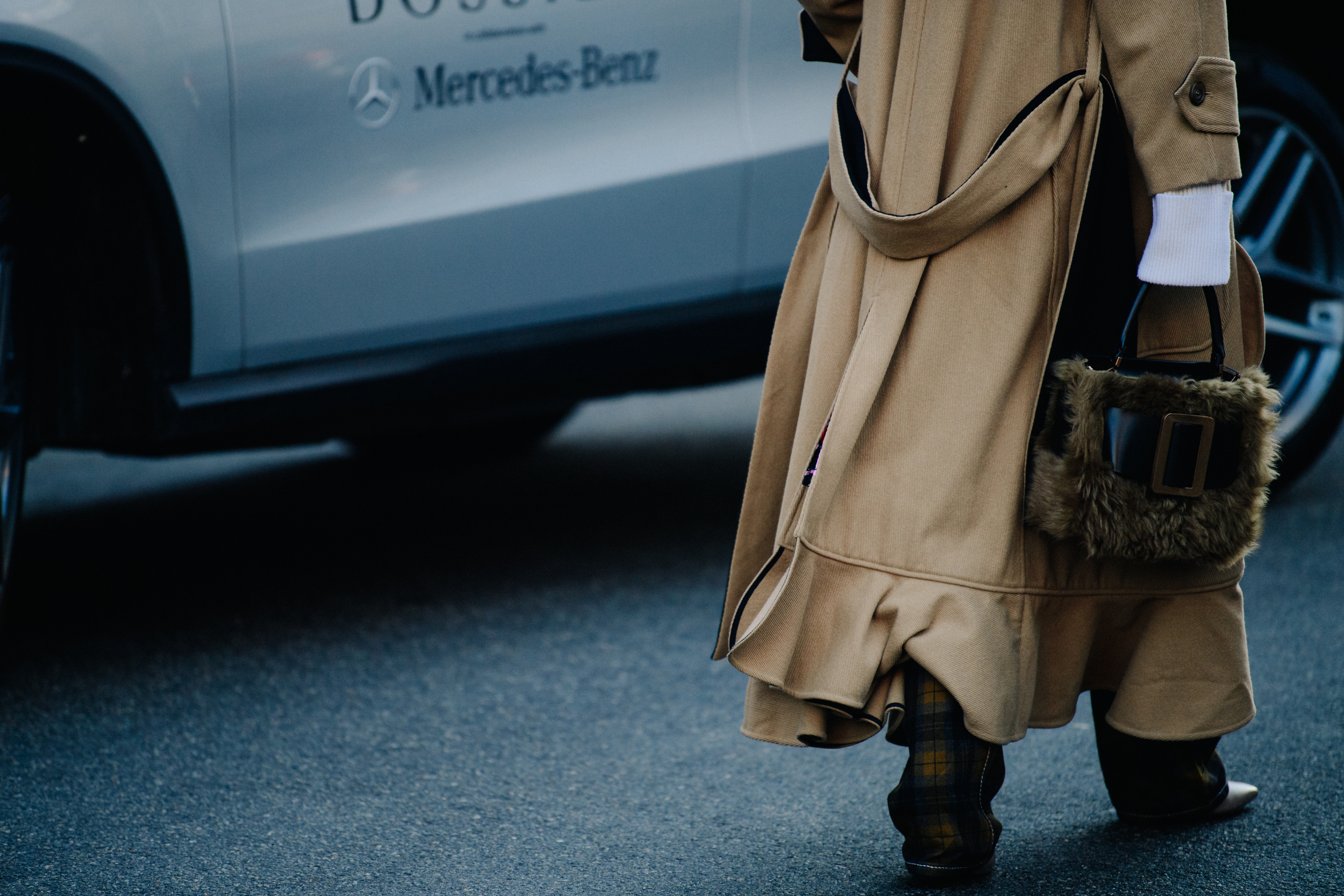 Woman wearing long coat