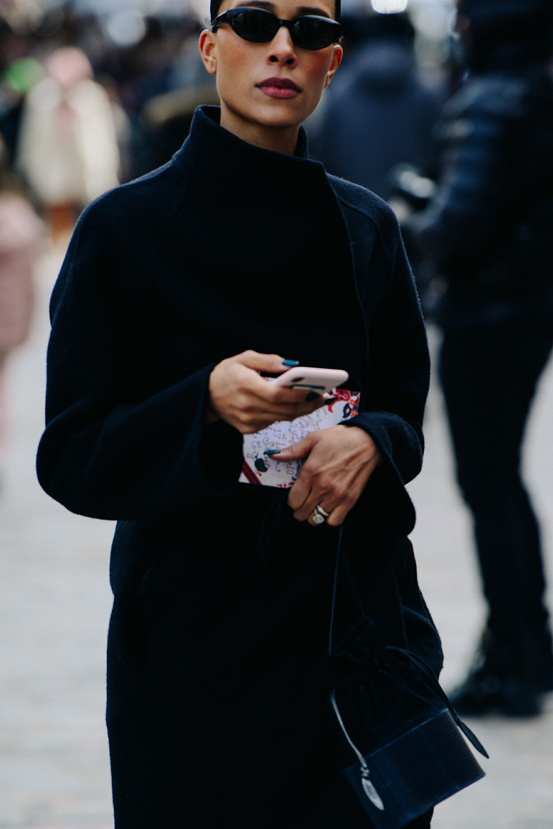 Woman wearing black outfit