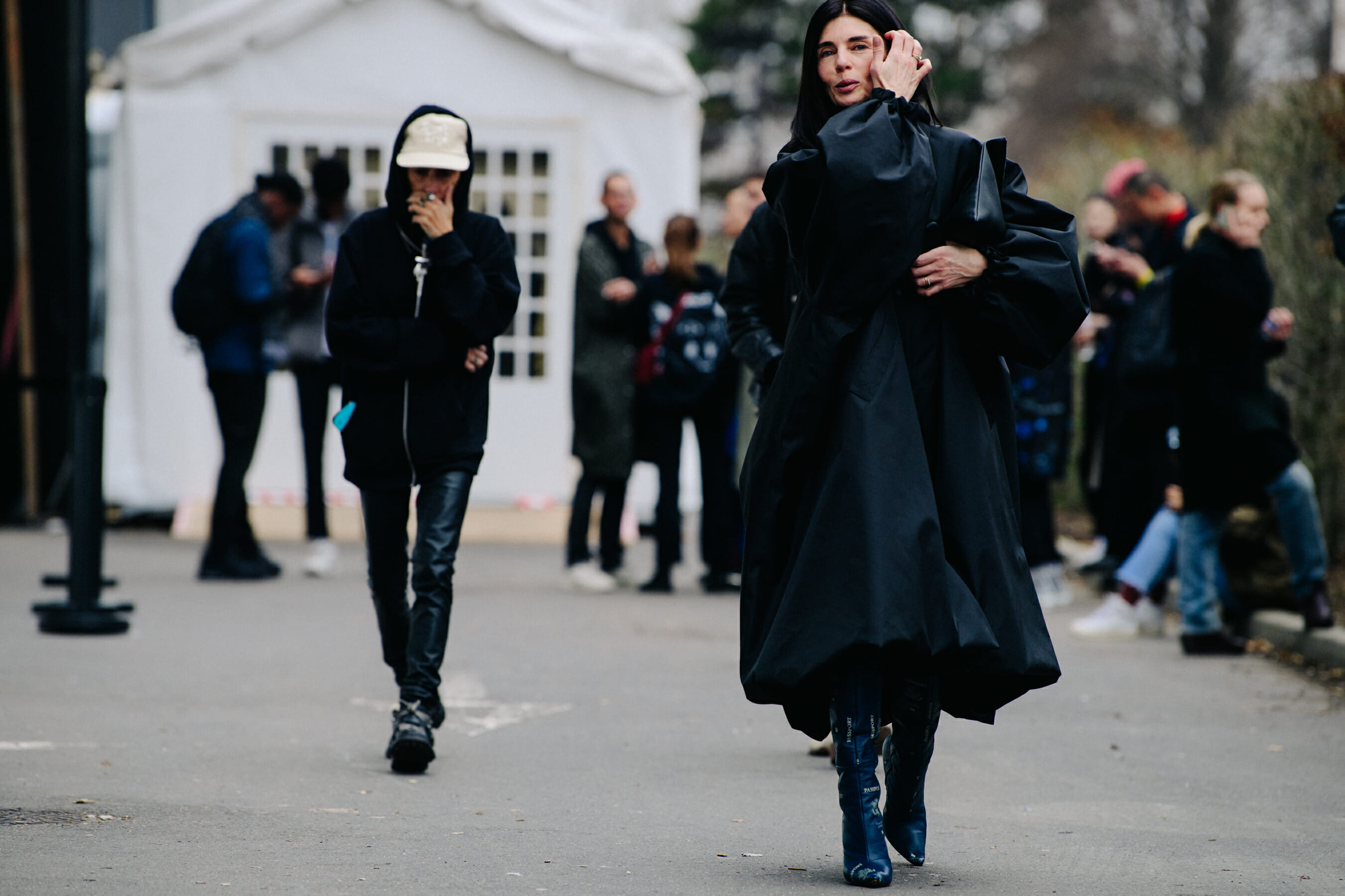 Woman wearing Balenciaga coat