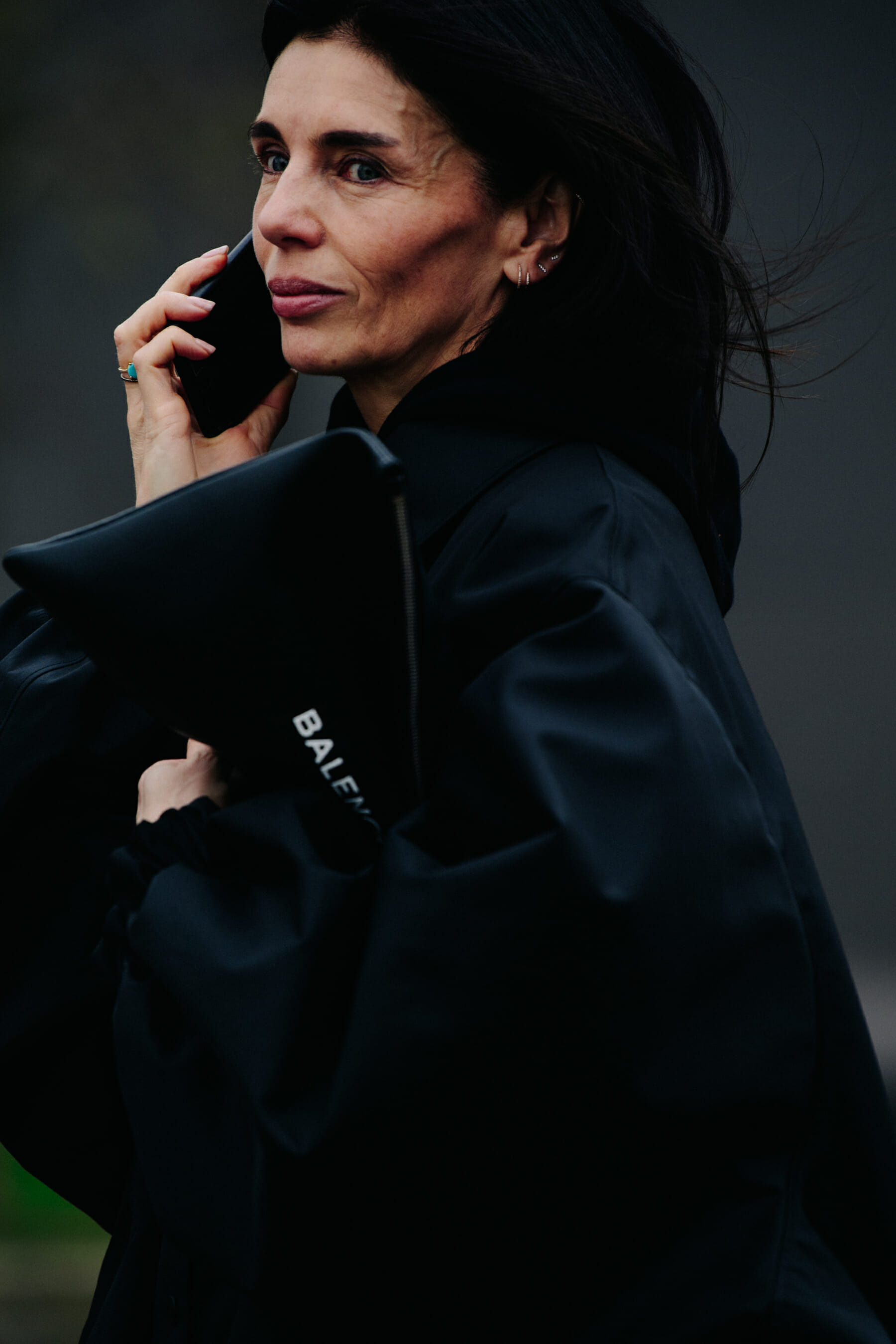 Woman wearing Balenciaga coat