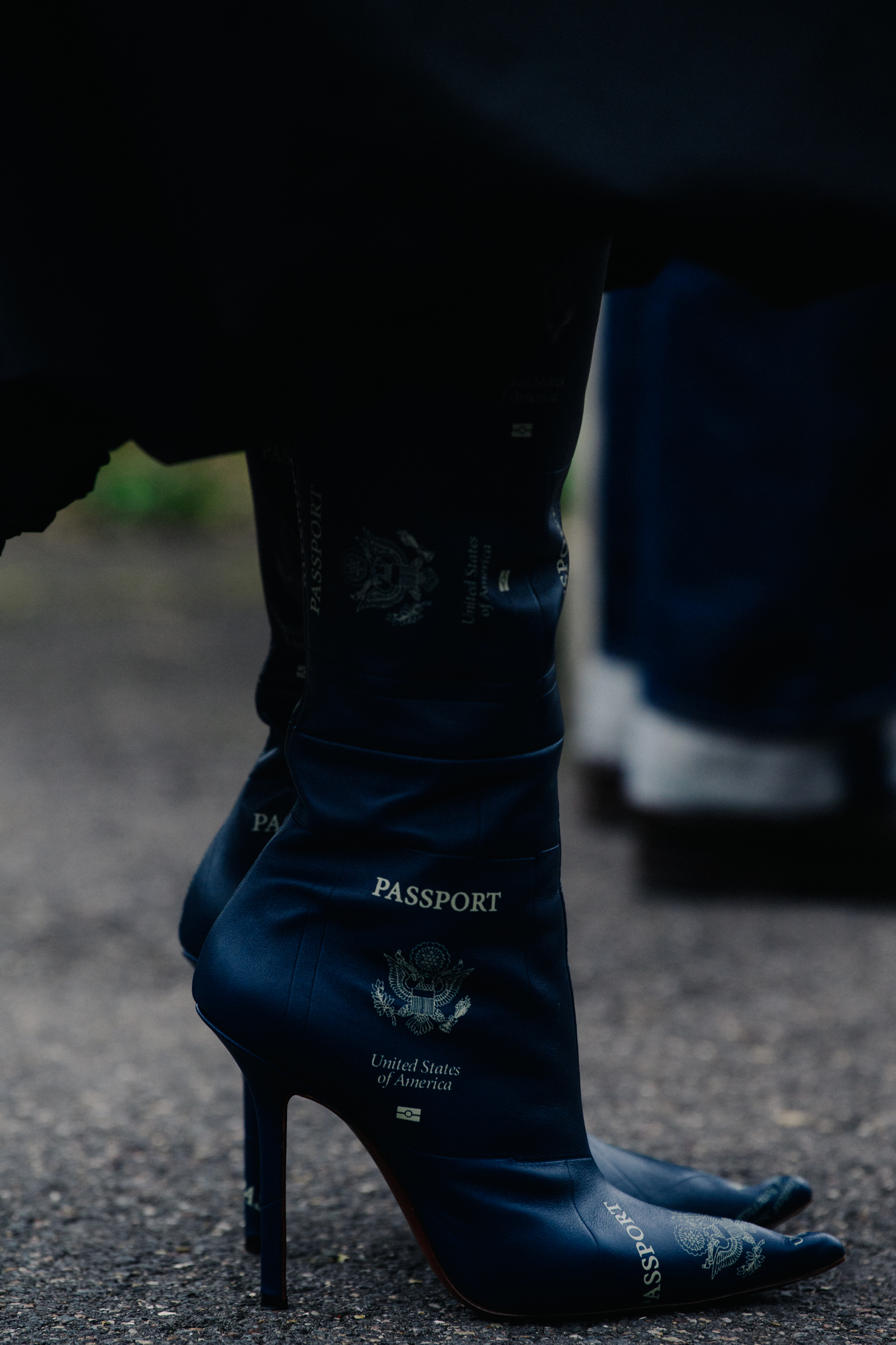 Woman wearing Balenciaga boots