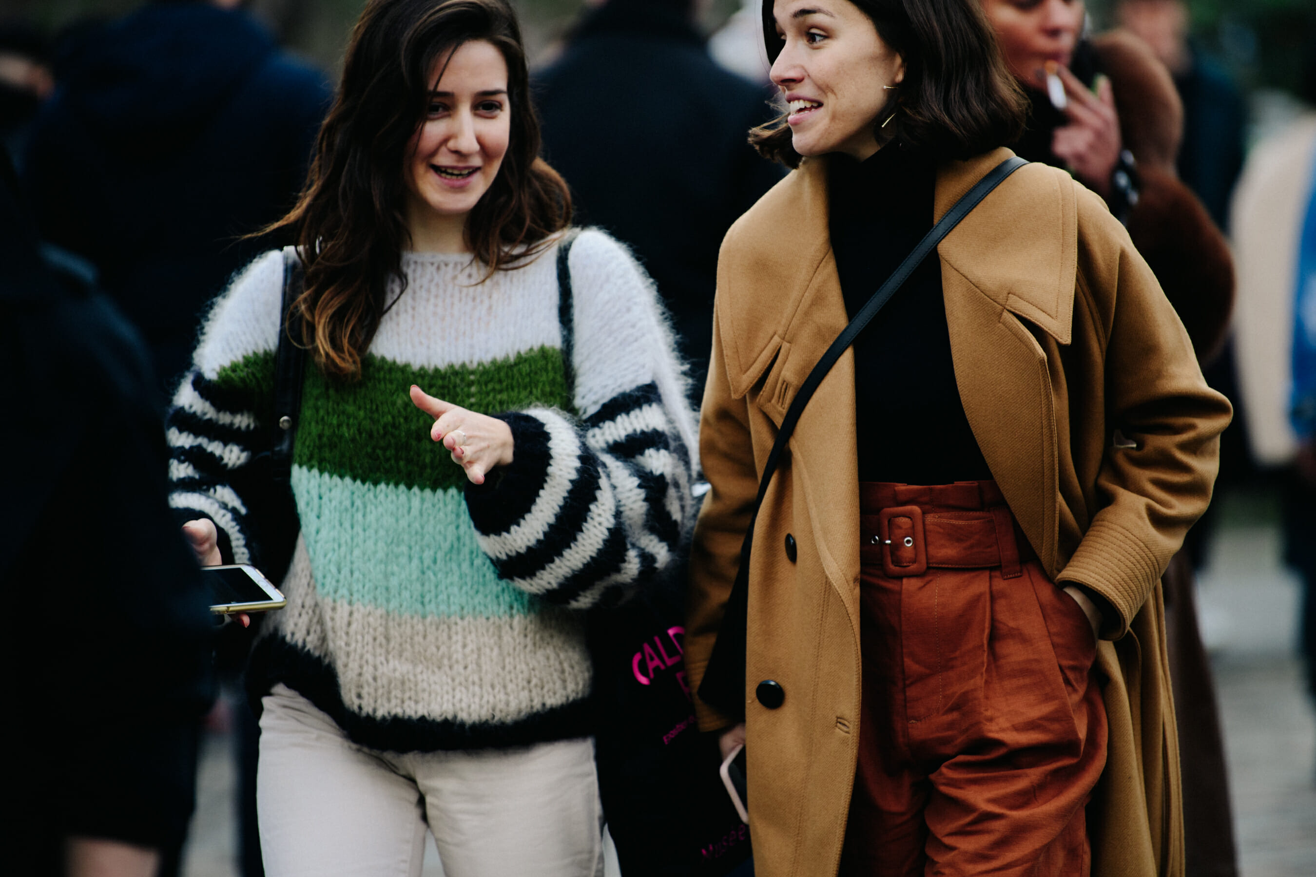 Two women wearing wool
