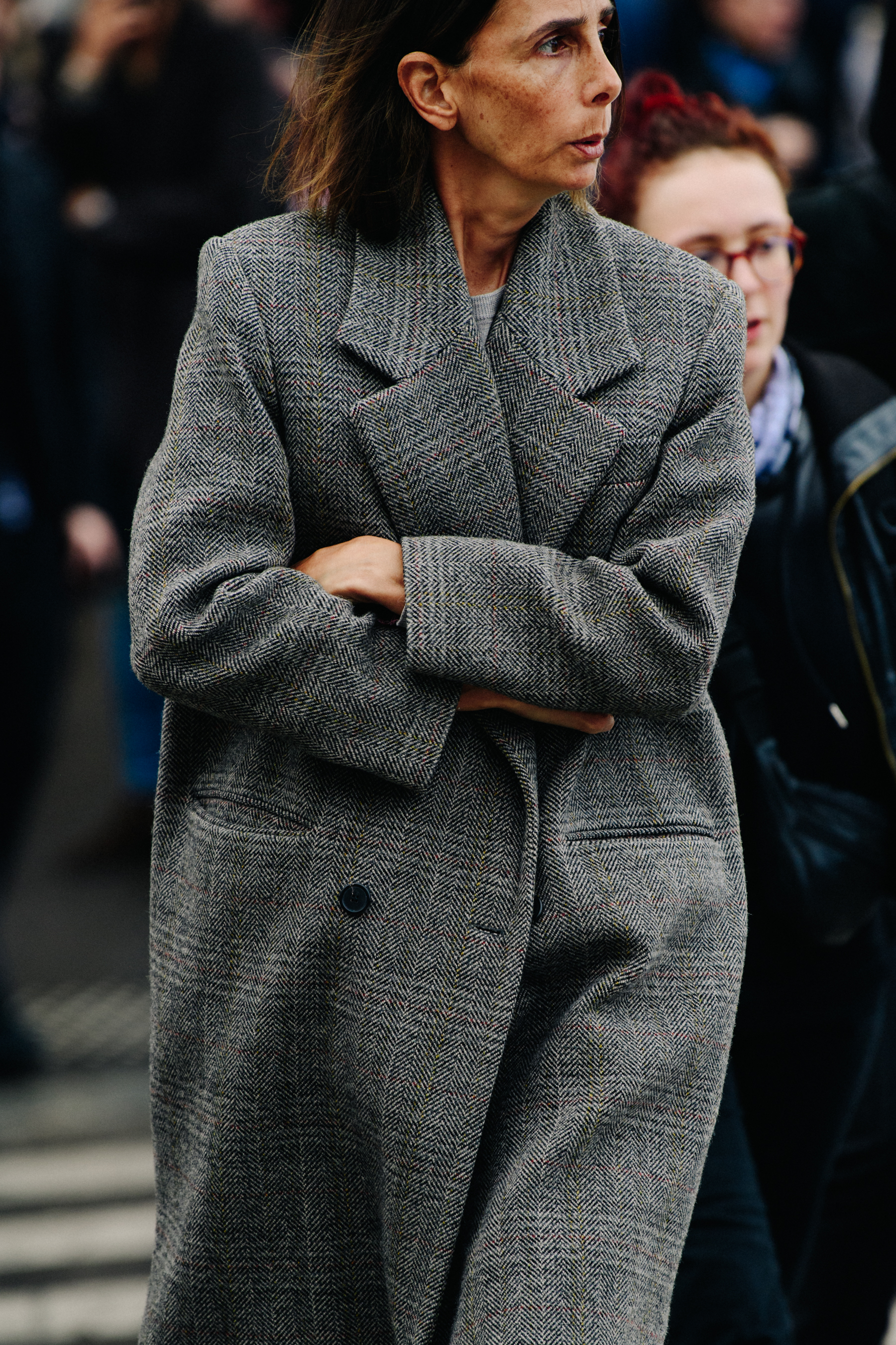 Woman wearing wool coat