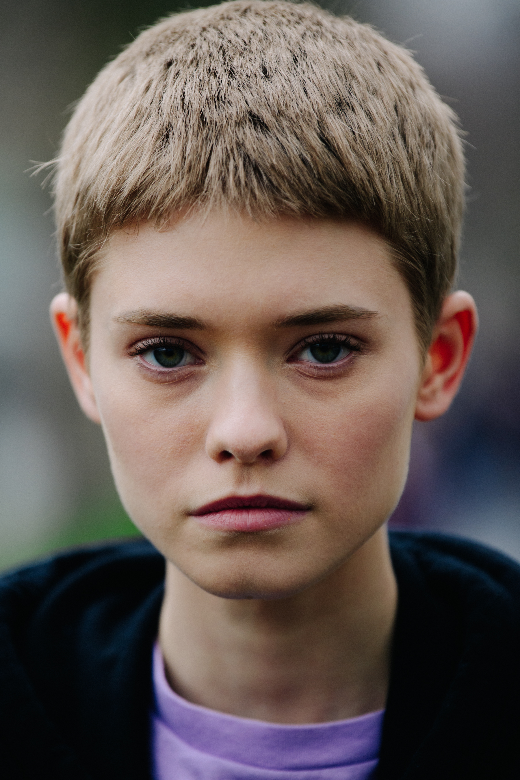 Portrait of model with blue eyes