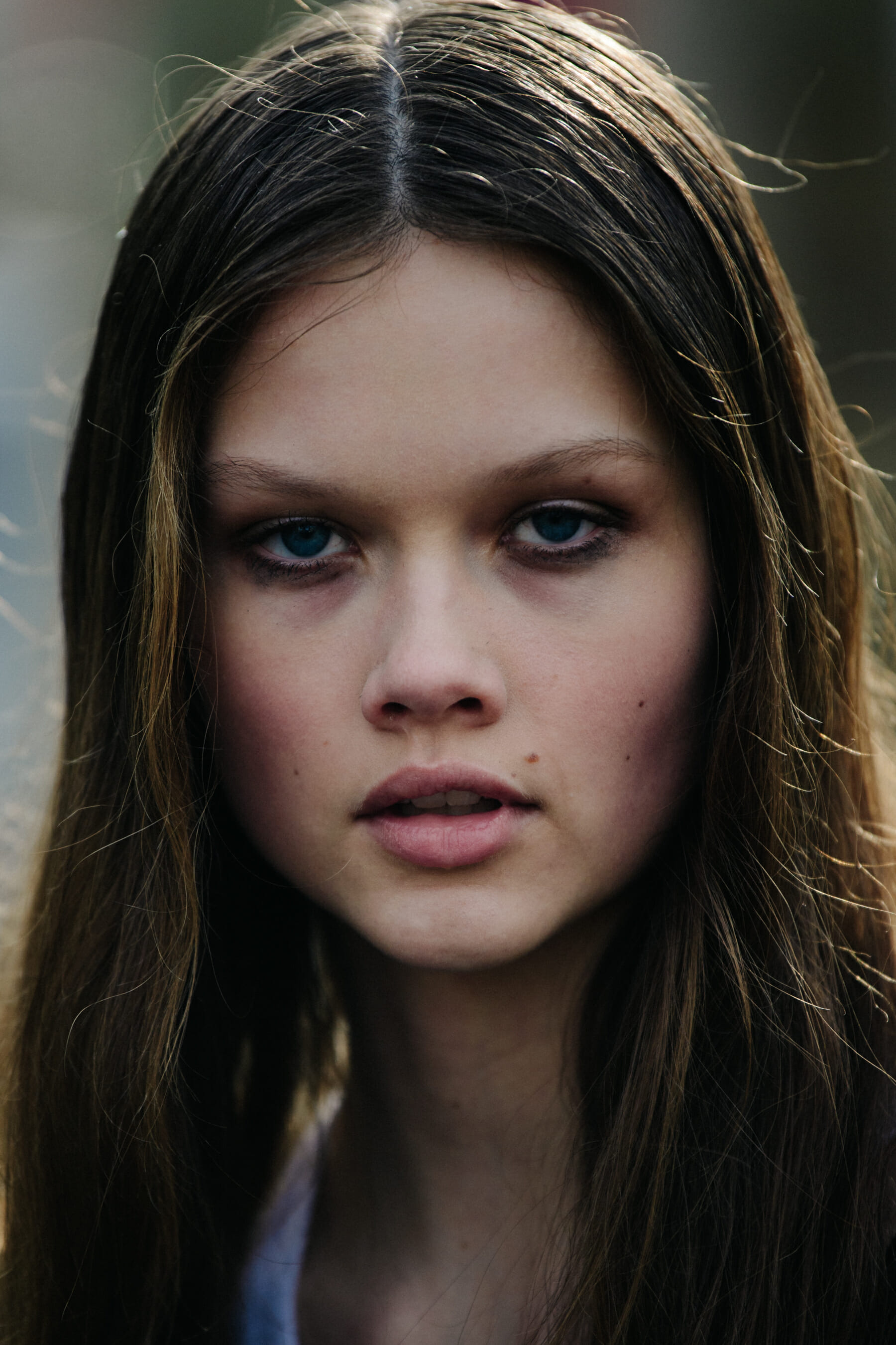 Portrait of model with blue eyes