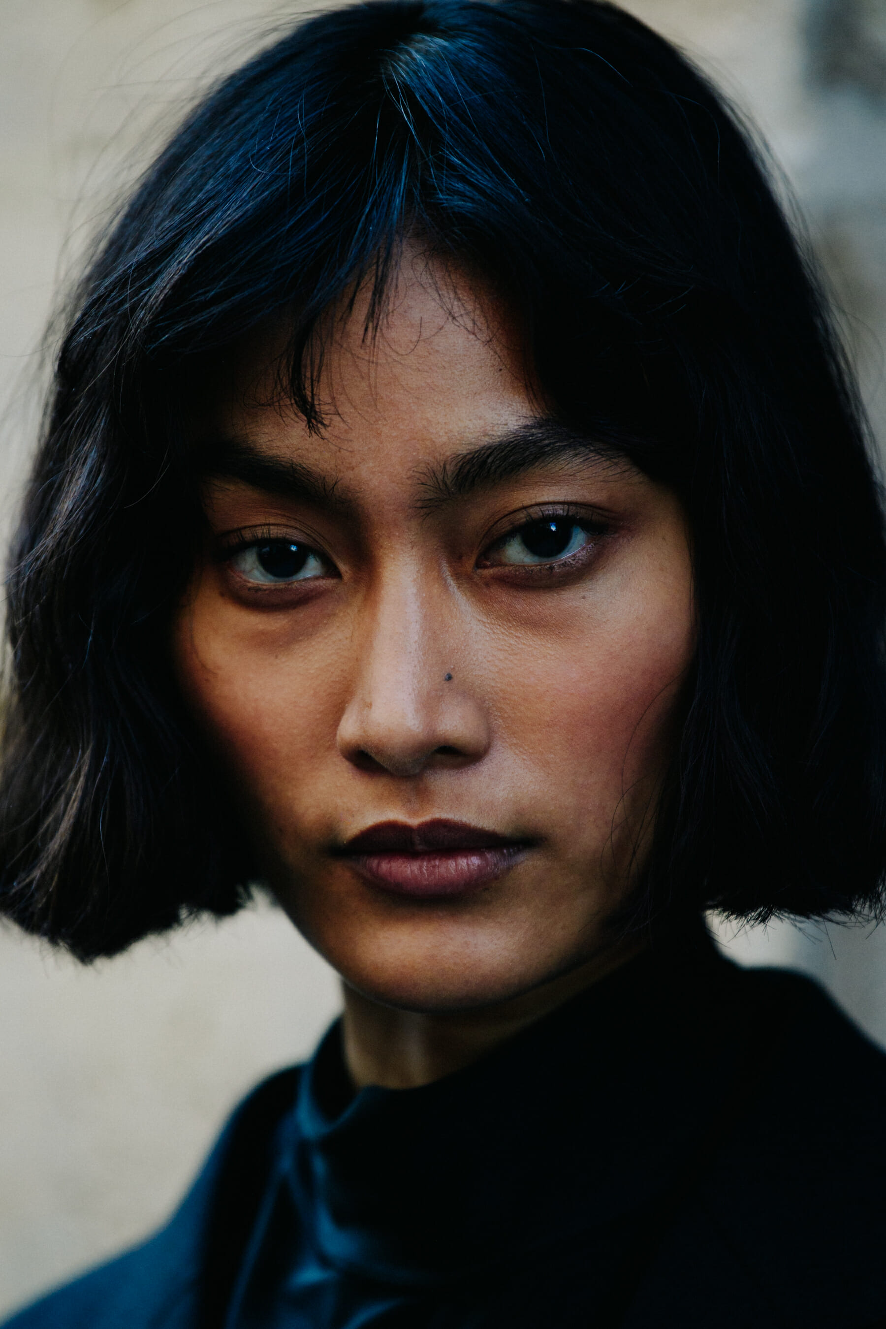 Portrait of model with dark eyes