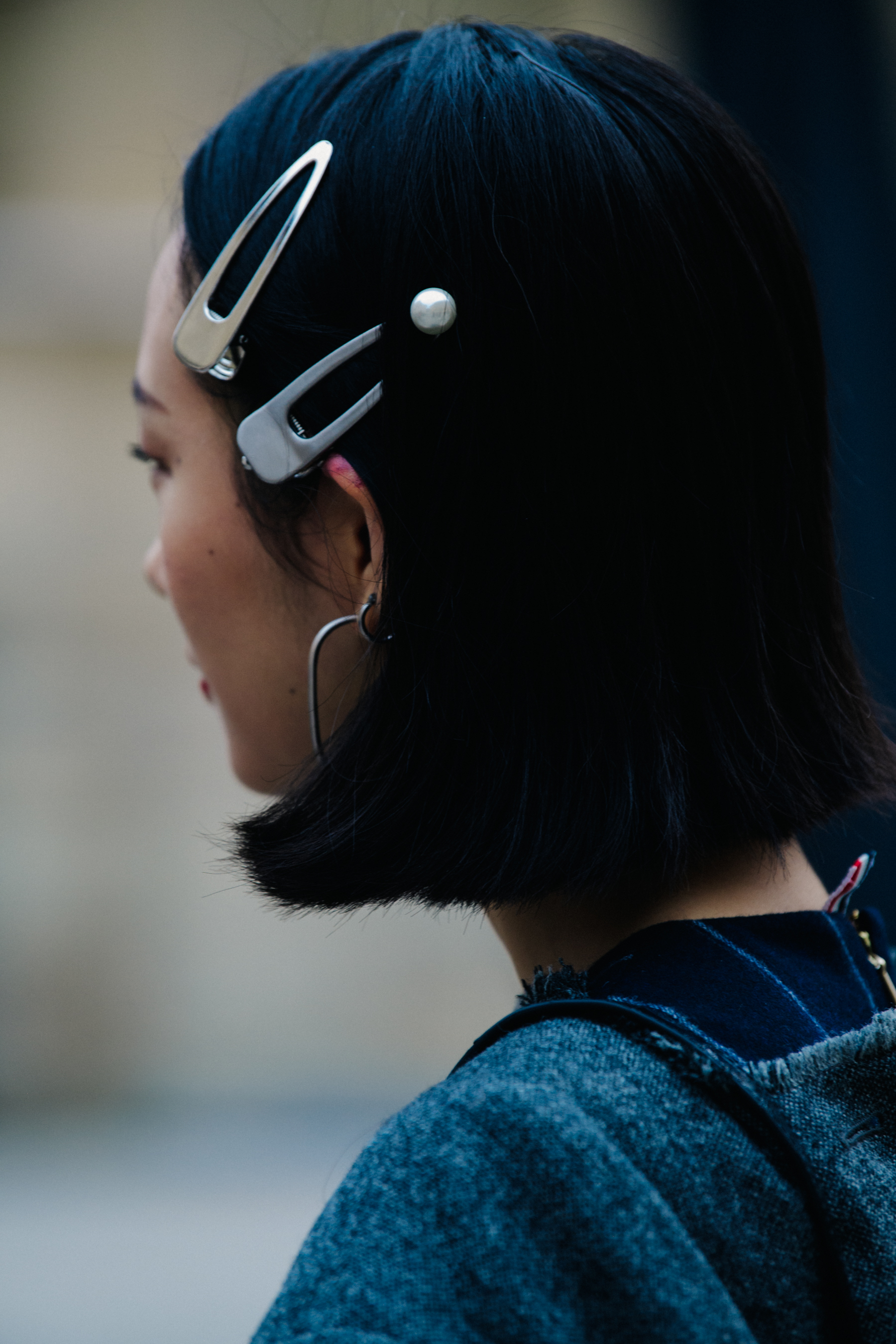 Model wearing hairclips