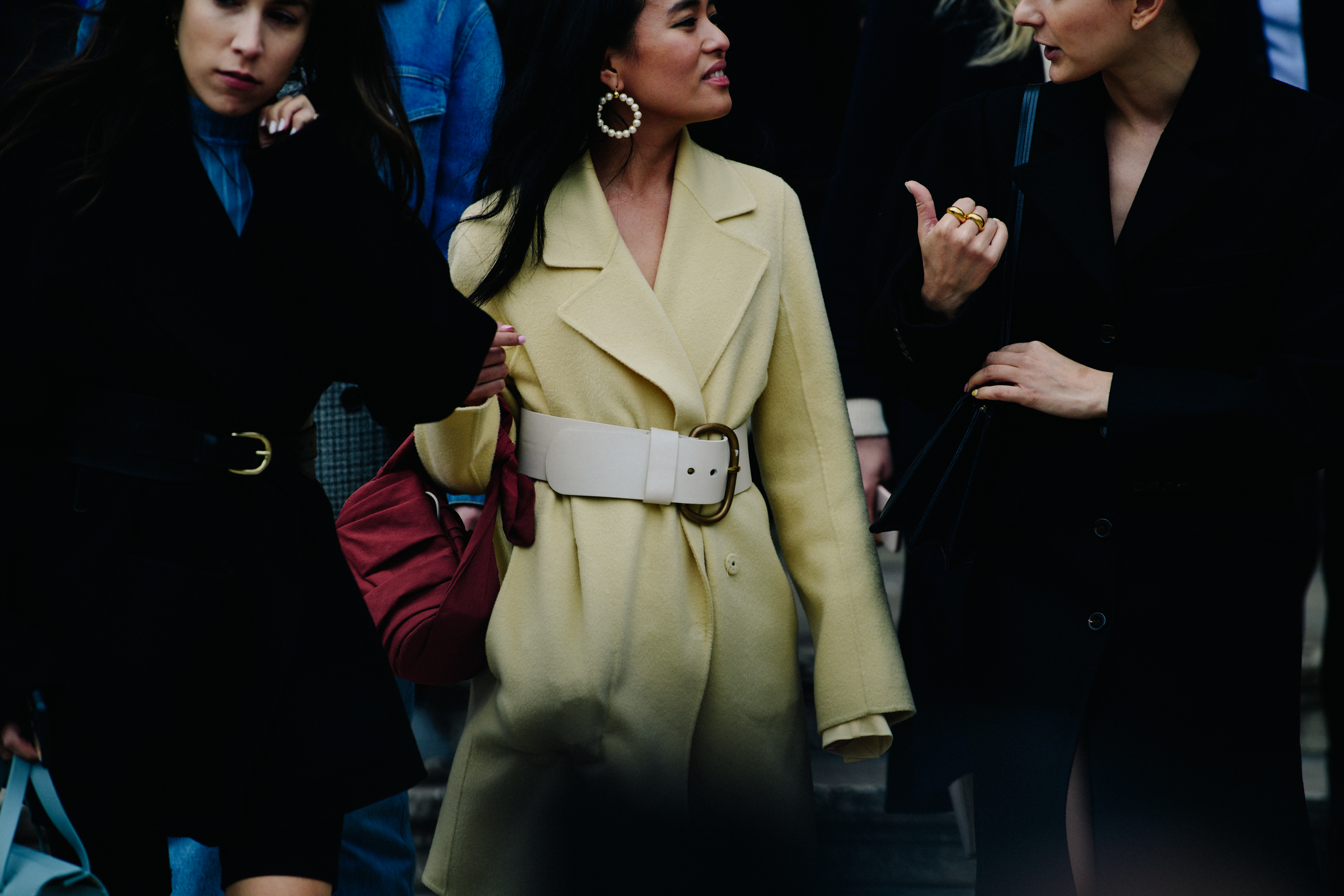 Woman wearing yellow jacket