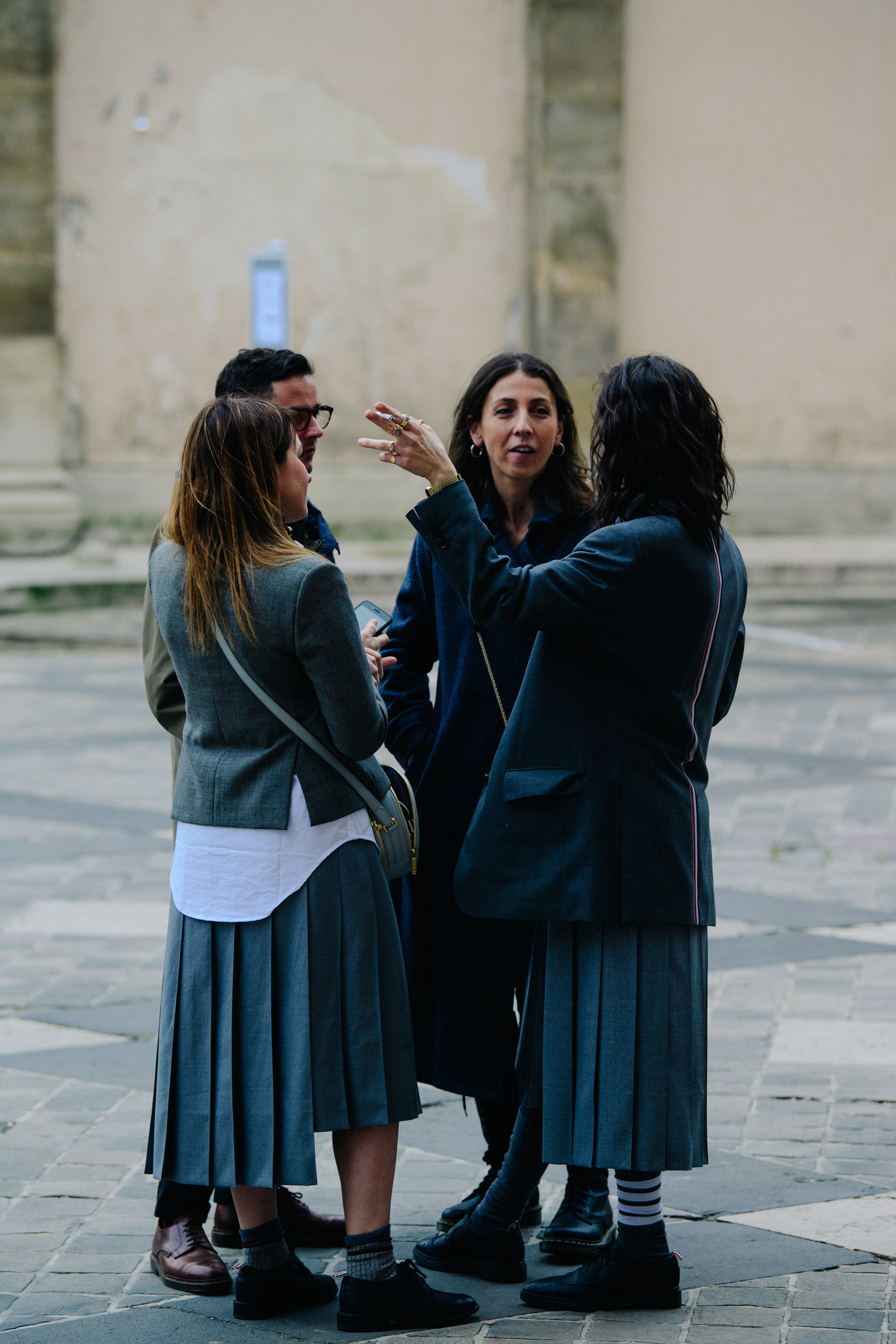 Group of people at Thom Browne show