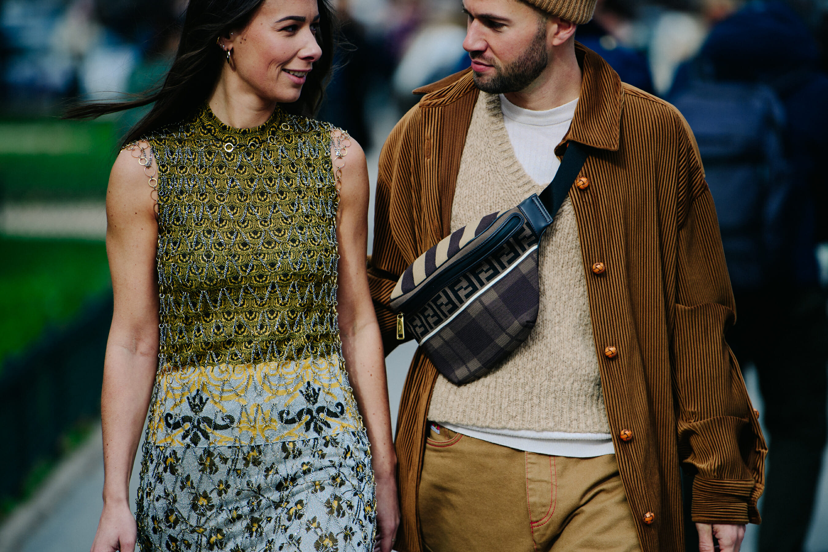 French couple wearing Fendi