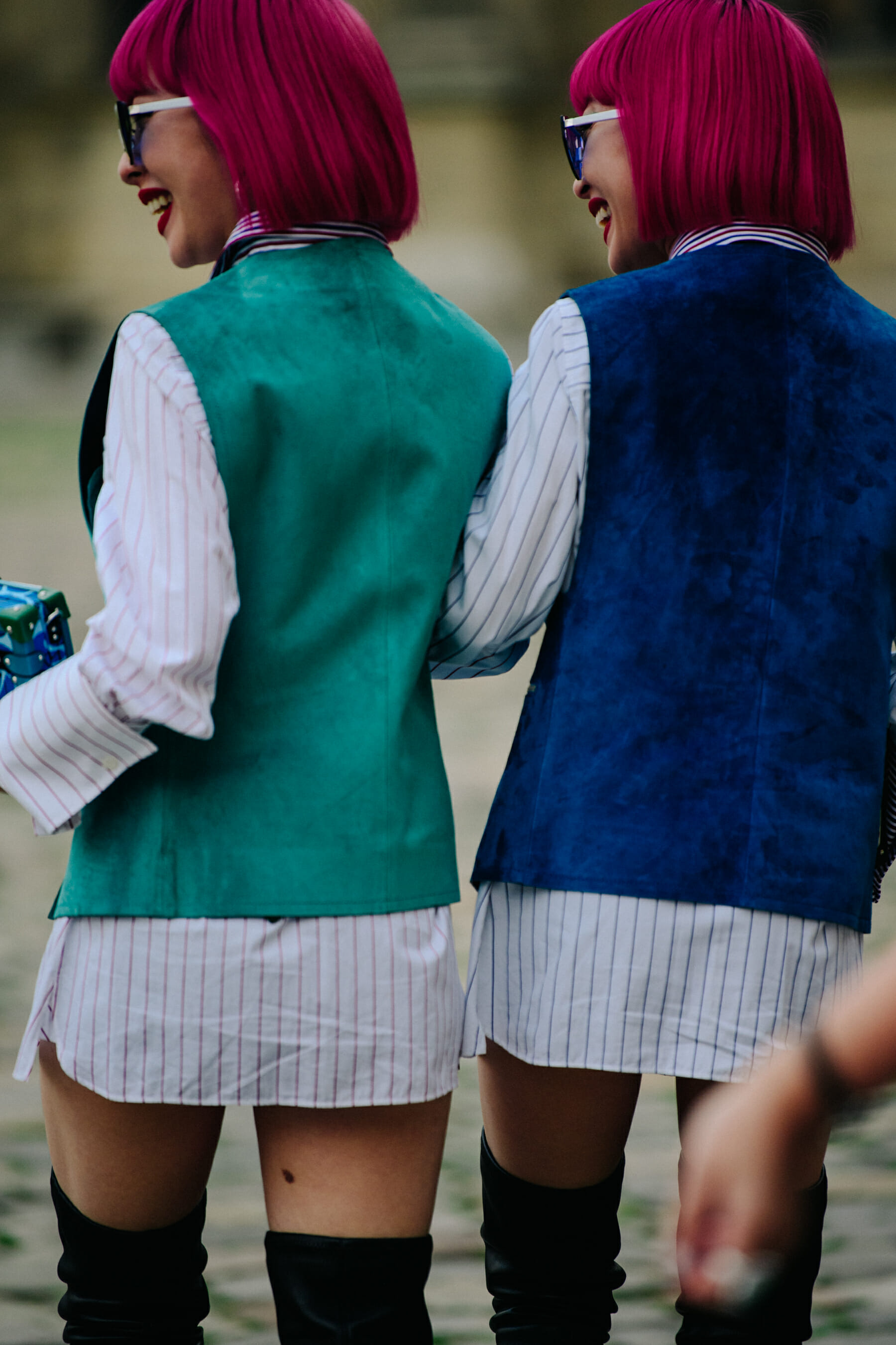 Japanese twins with pink hair